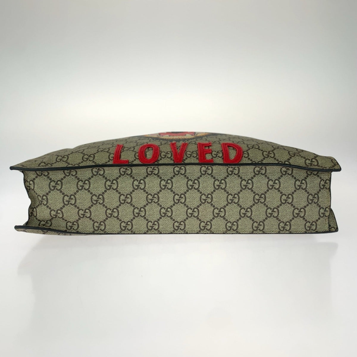 Gucci Beige Multi-Color Canvas Leather Tote Bag (Pre-Owned)