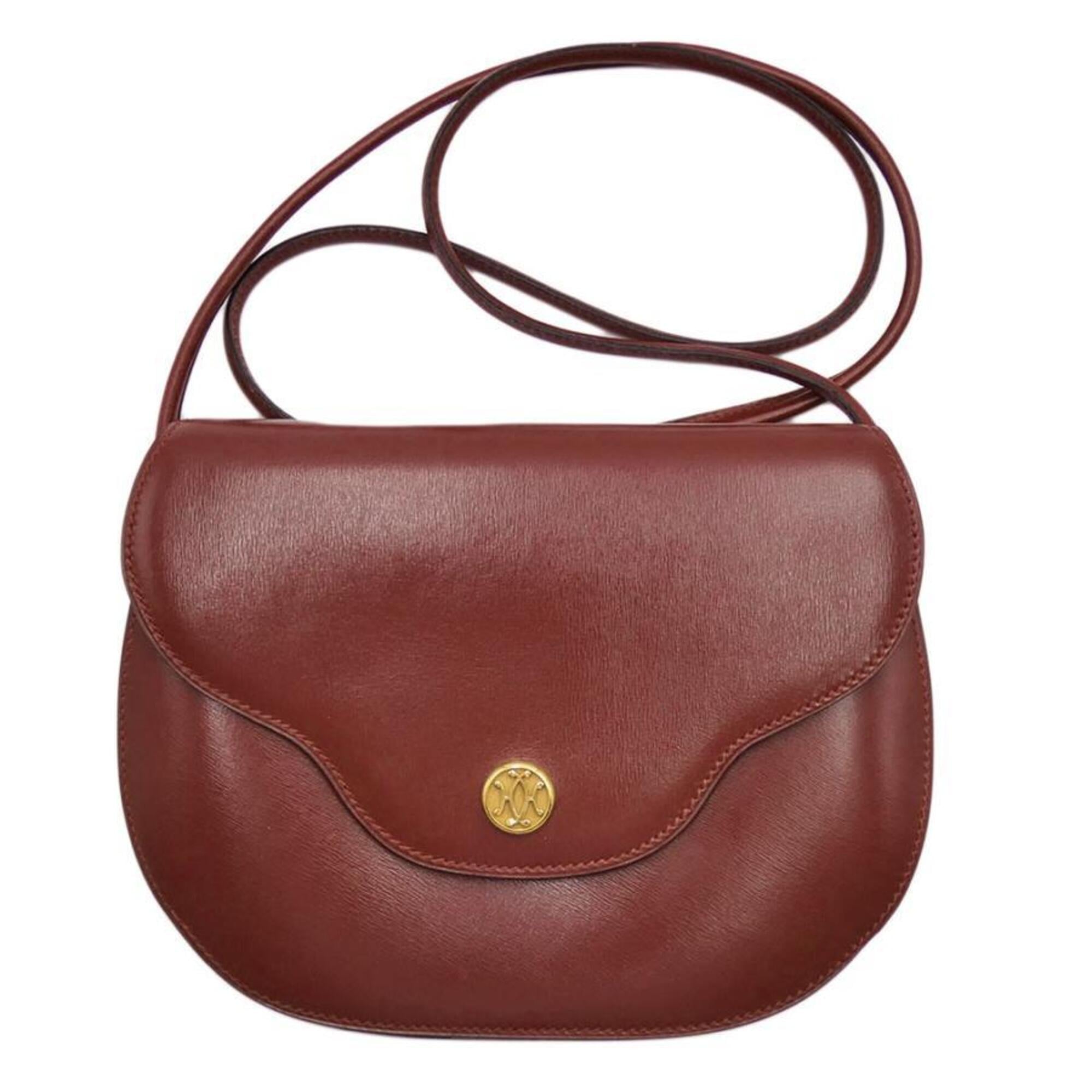 Hermes Rouge H Box Calf Leather Shoulder Bag (Pre-Owned)
