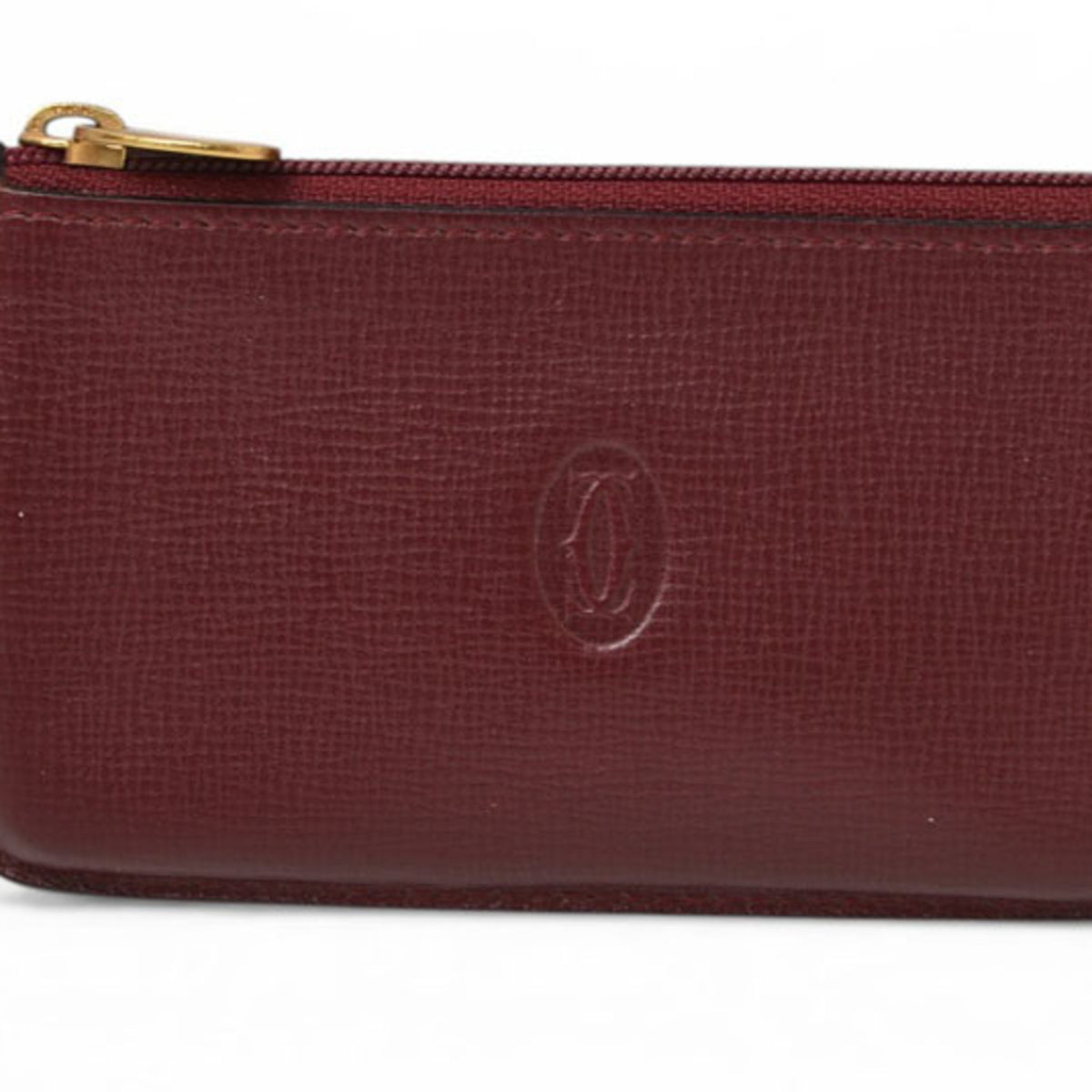 Cartier Must Bordeaux Leather Coin Purse/Coin Case (Pre-Owned)