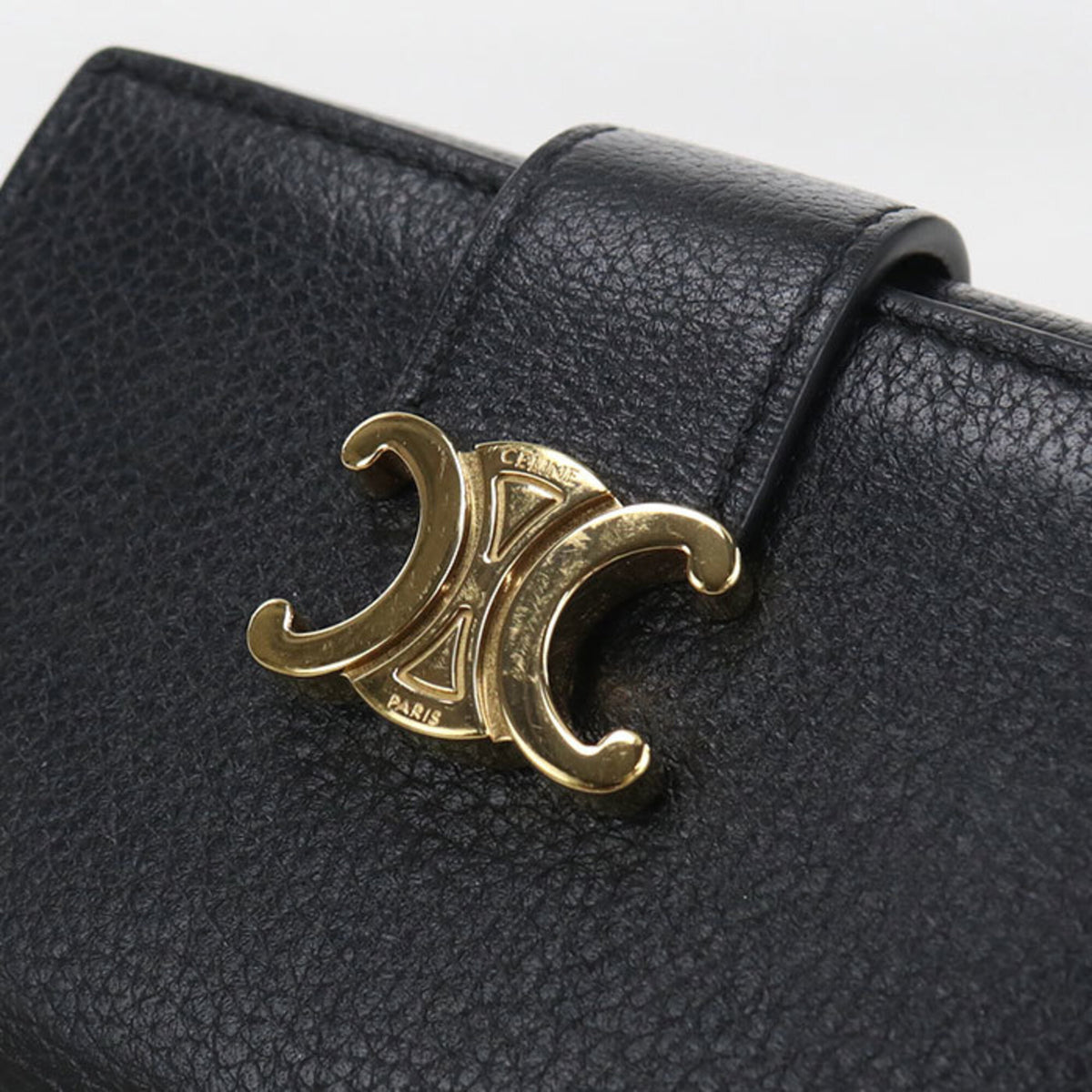 Celine Black Leather Wallet (Tri-Fold) (Pre-Owned)