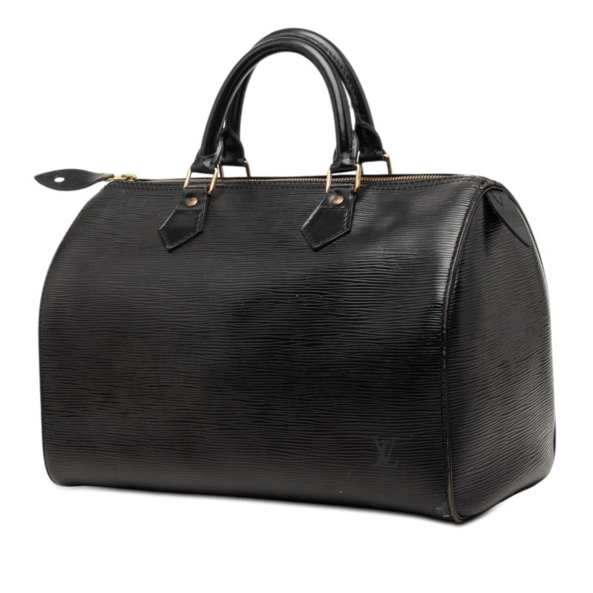 Louis Vuitton Black Noir Leather Boston Bag Handbag (Pre-Owned)