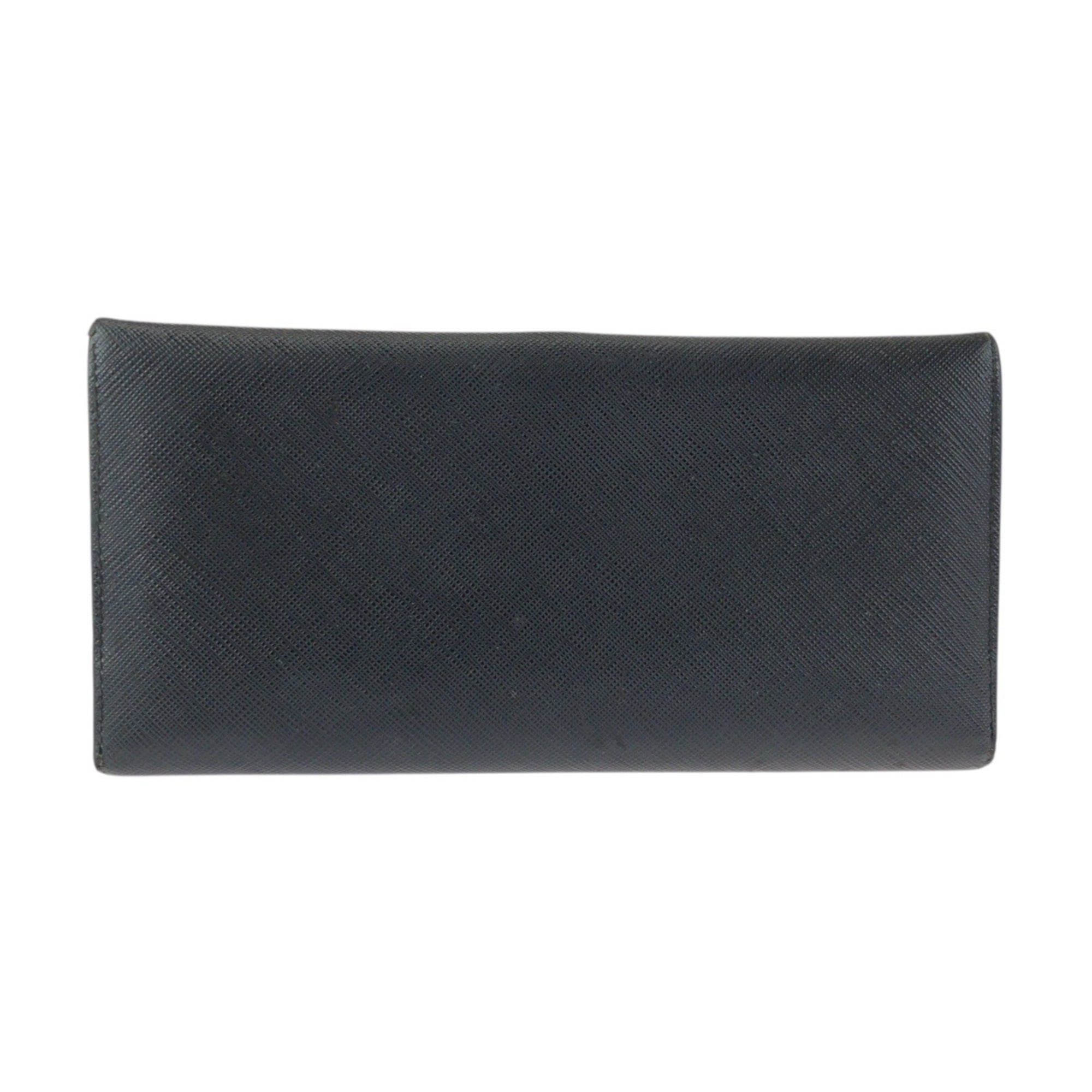 Salvatore Ferragamo Black Leather Long Wallet (Bi-Fold) (Pre-Owned)