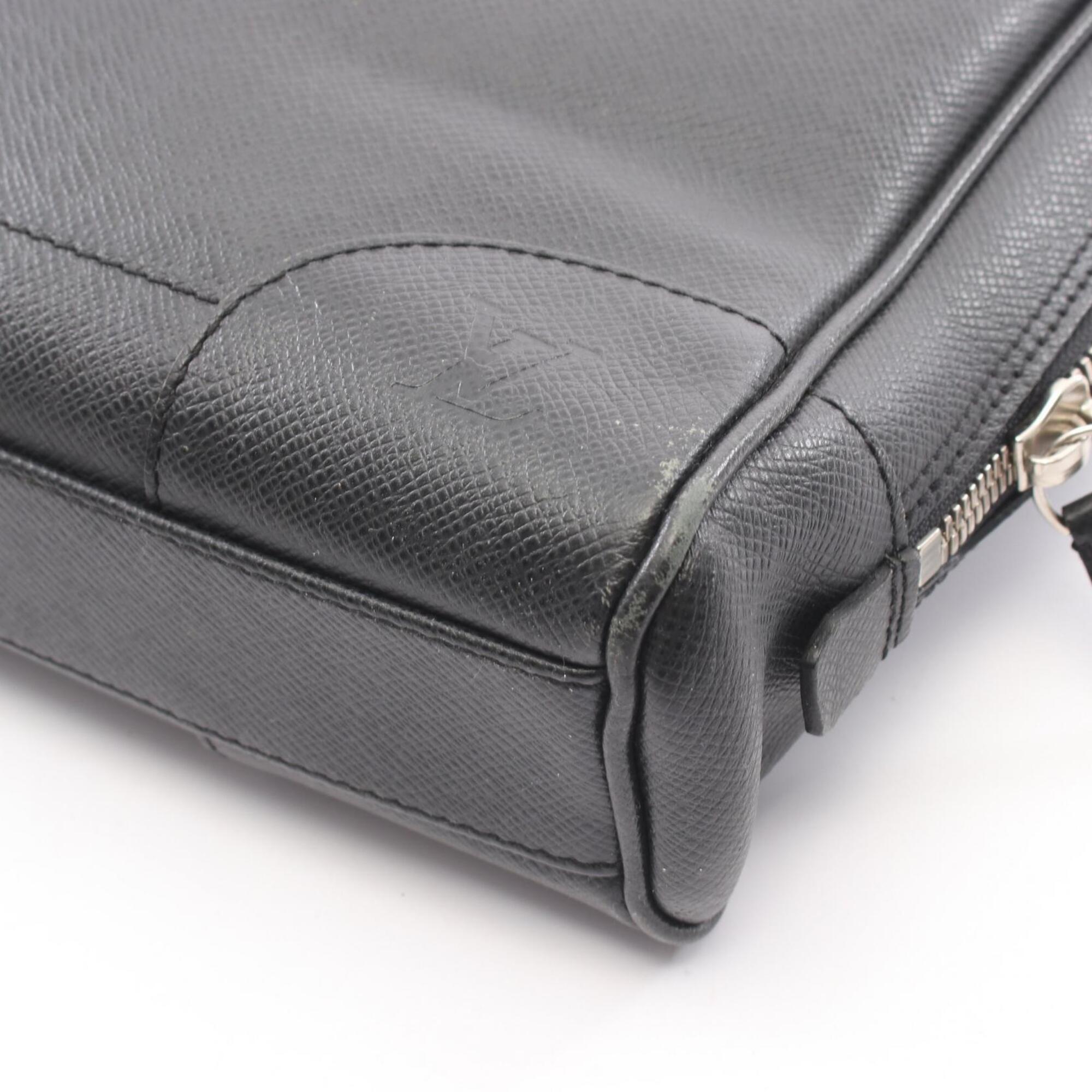 Louis Vuitton Black Leather Briefcase Handbag (Pre-Owned)