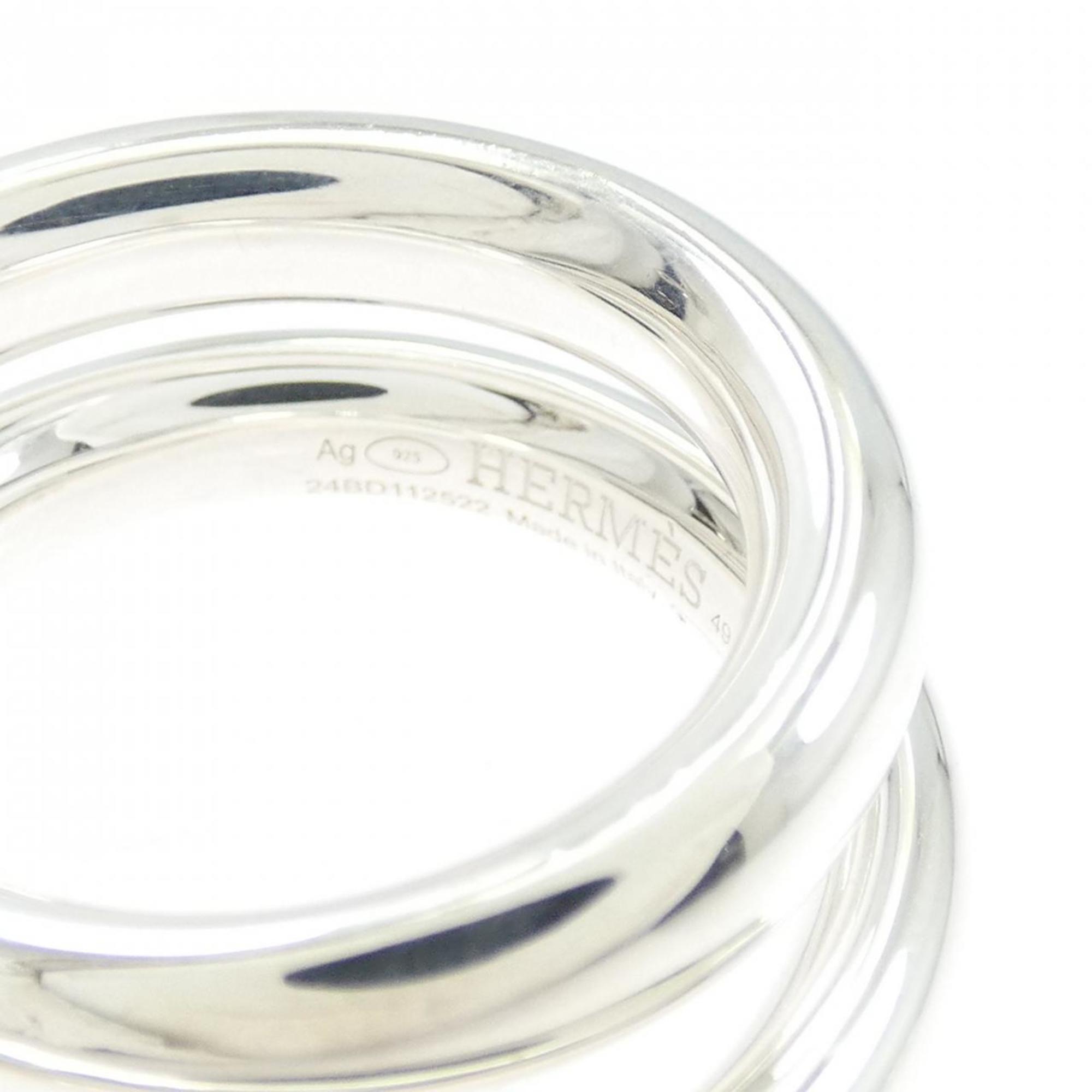 Hermes Silver Silver 925 Band Ring (Pre-Owned)