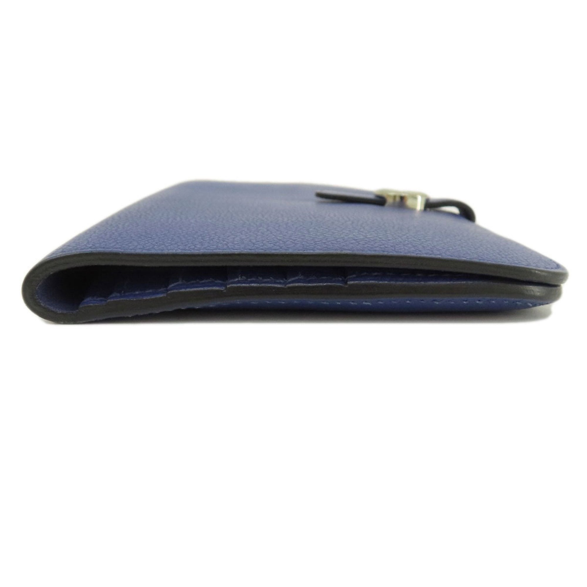 Hermes Blue Leather Long Wallet (Bi-Fold) (Pre-Owned)