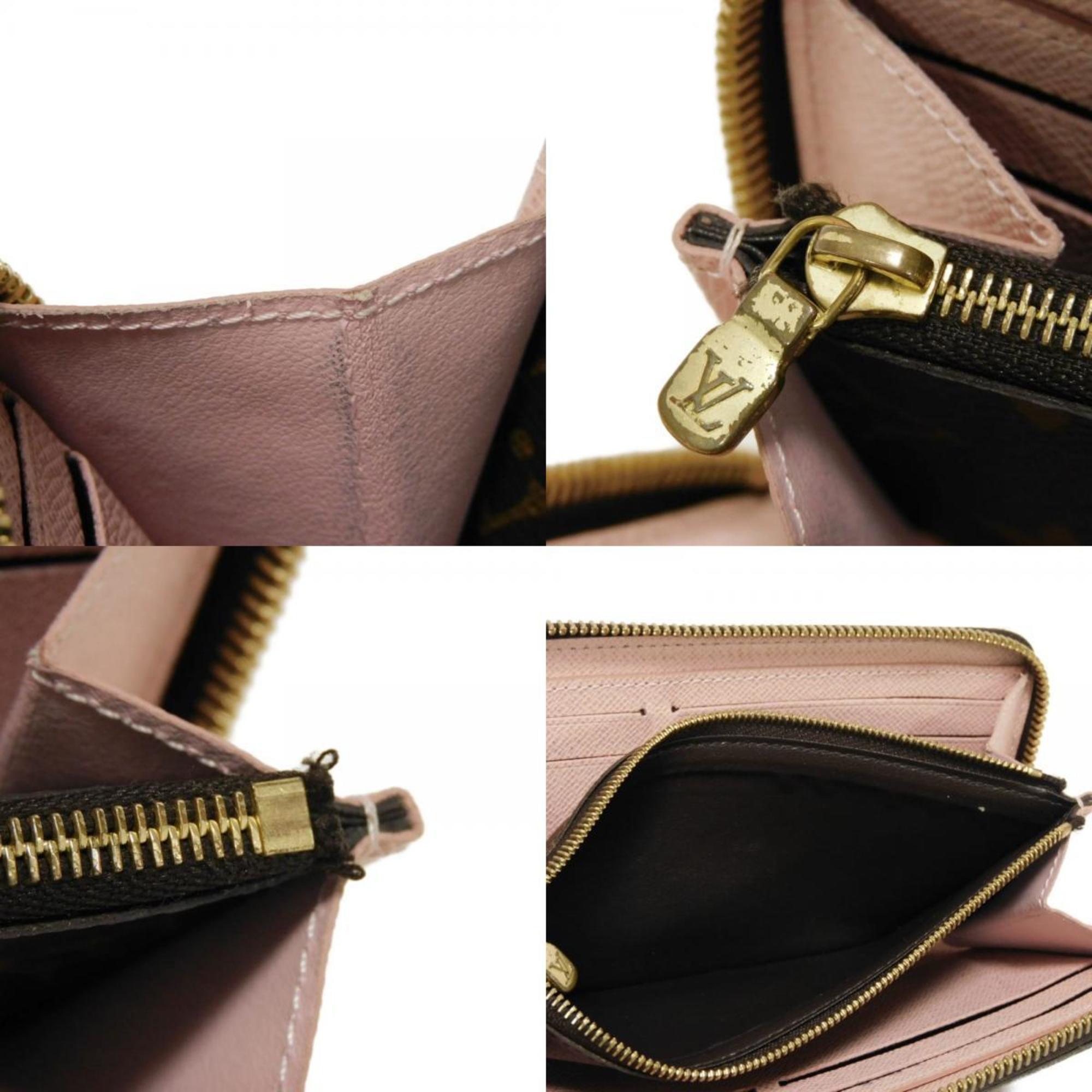 Louis Vuitton Brown Monogram Pink Rose Ballerine Monogram Canvas Leather Long Wallet (Bi-Fold) (Pre-Owned)