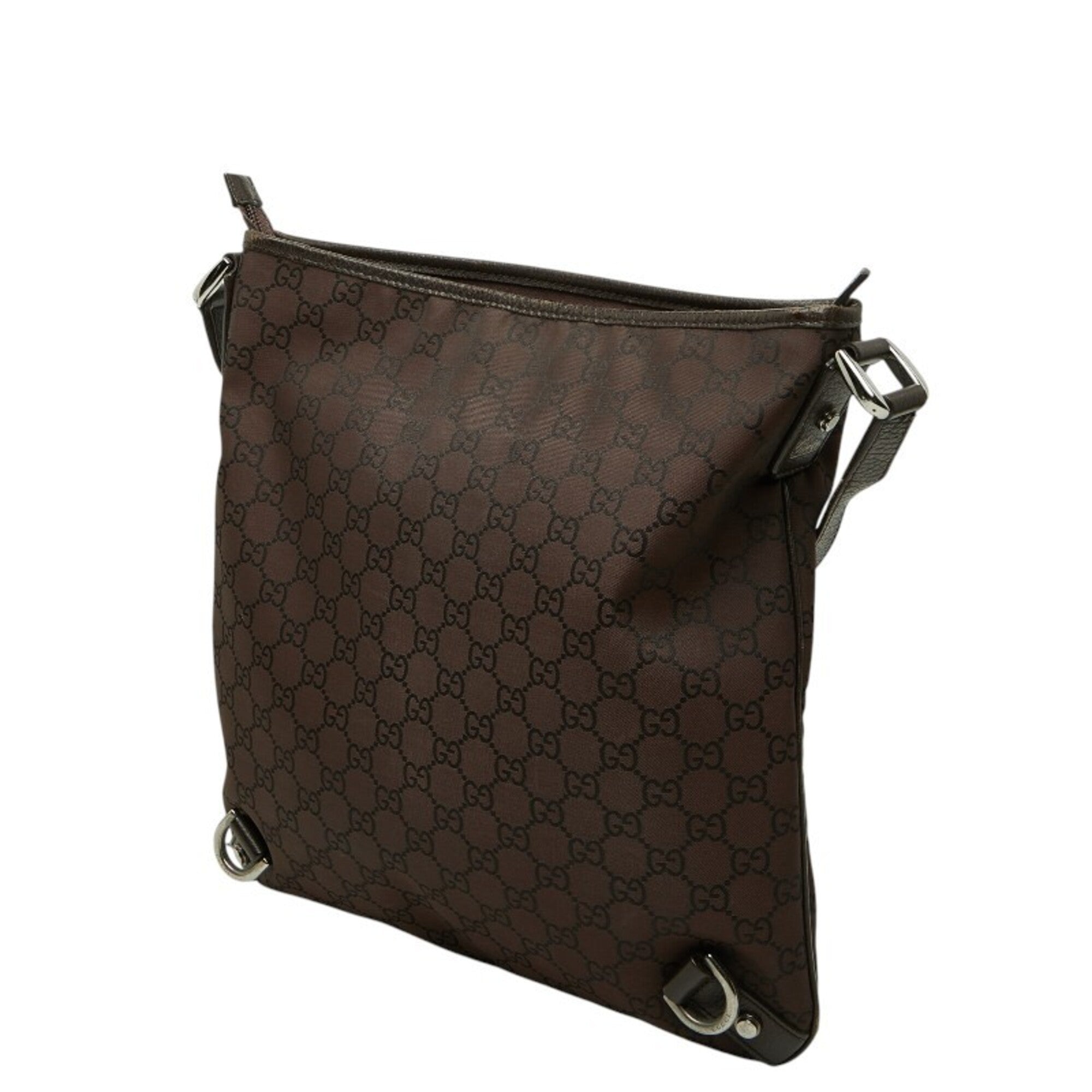 Gucci Brown Nylon Leather Shoulder Bag (Pre-Owned)
