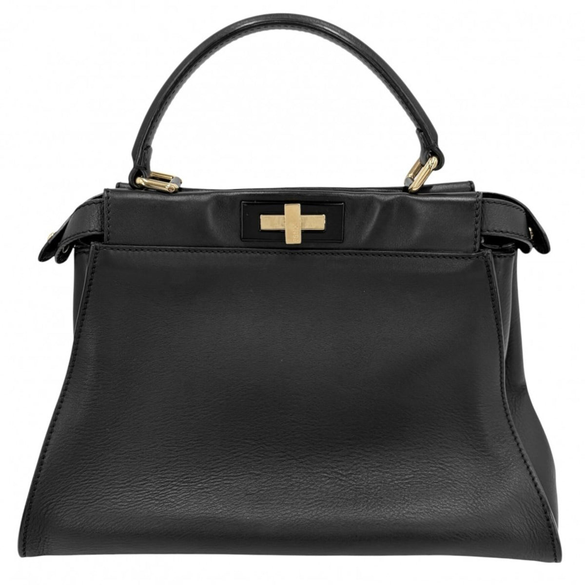 Fendi Peekaboo Black Leather Handbag Shoulder Bag (Pre-Owned)