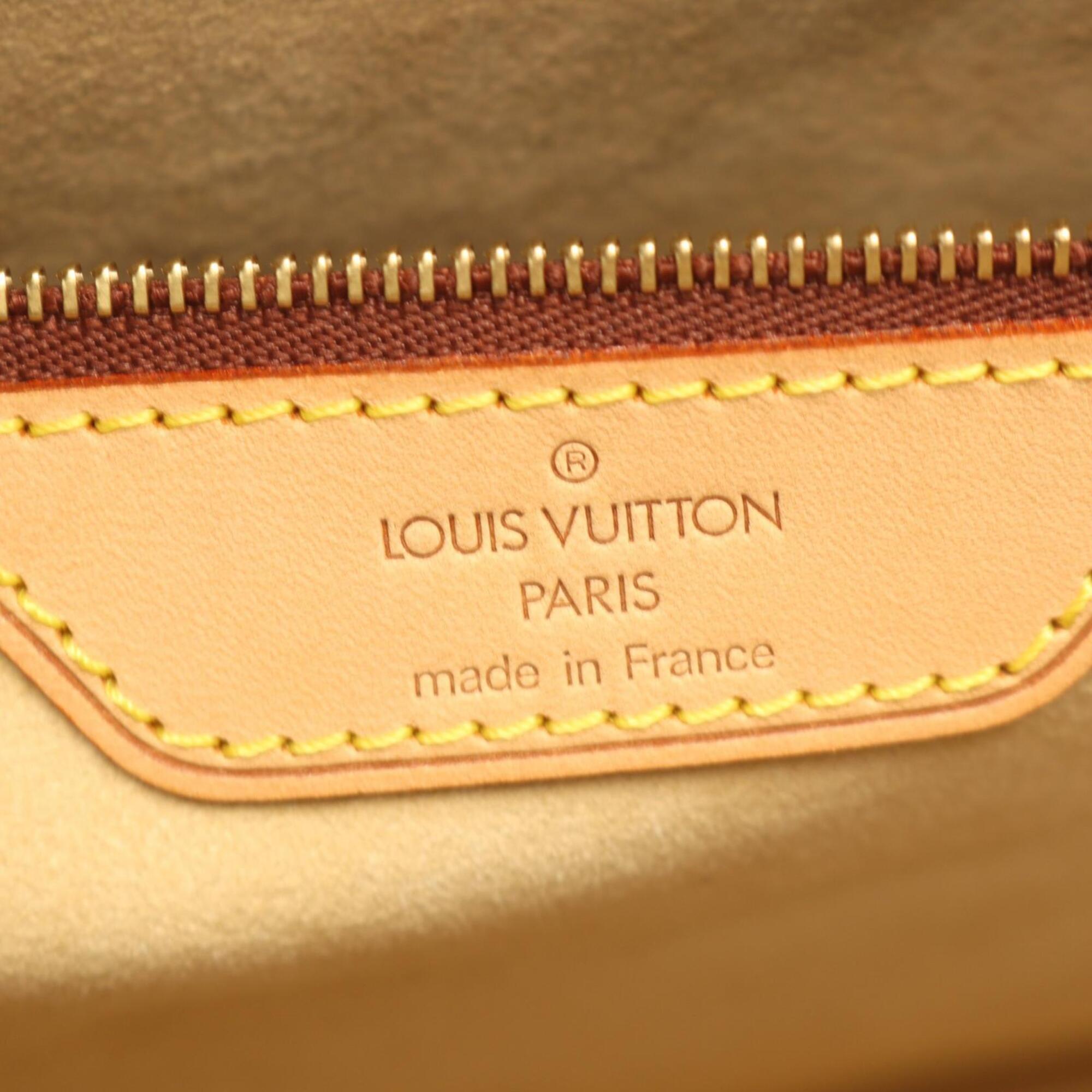 Louis Vuitton Brown Monogram Coated Canvas Leather Handbag Tote Bag (Pre-Owned)