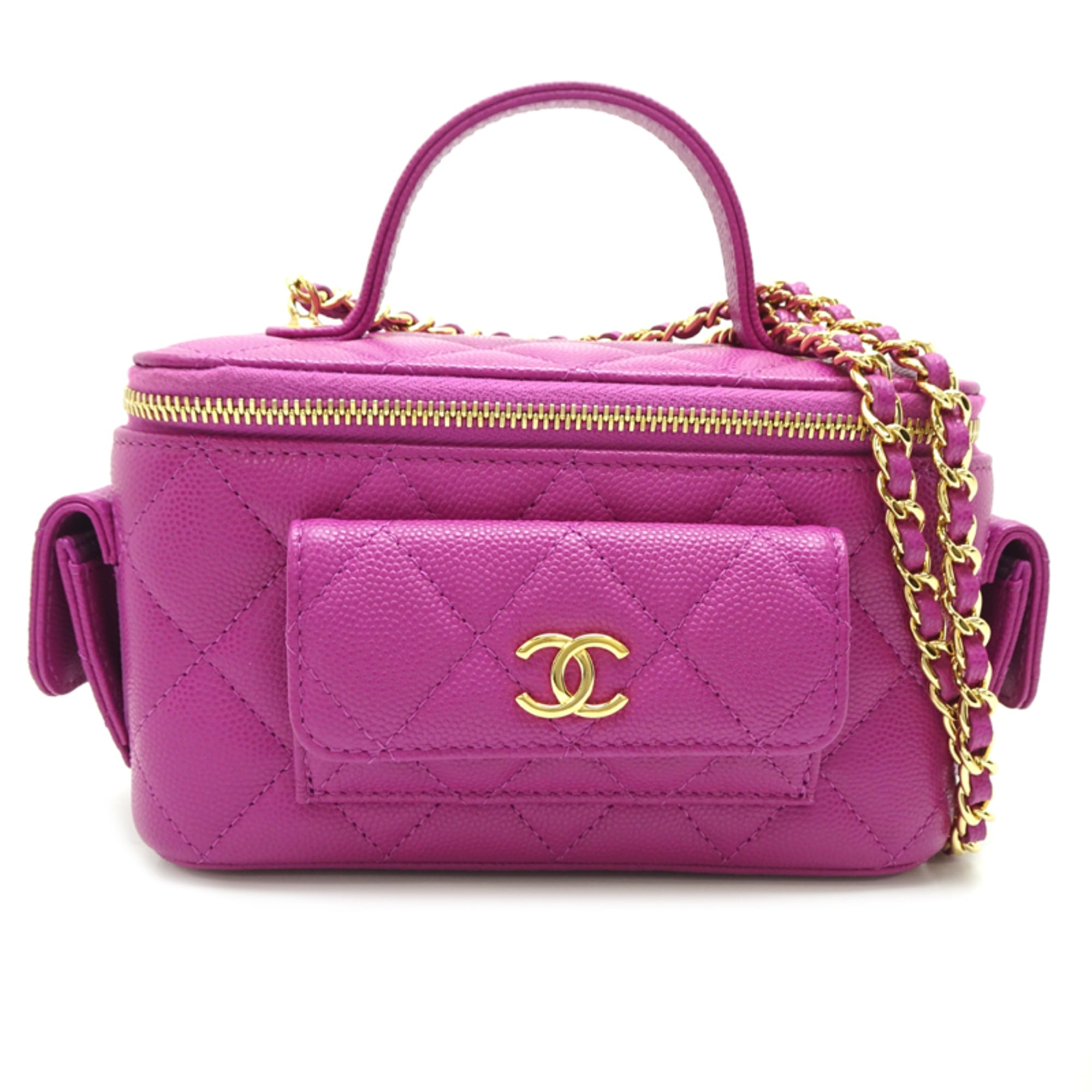 Chanel Purple Grained Calfskin Shoulder Bag (Pre-Owned)