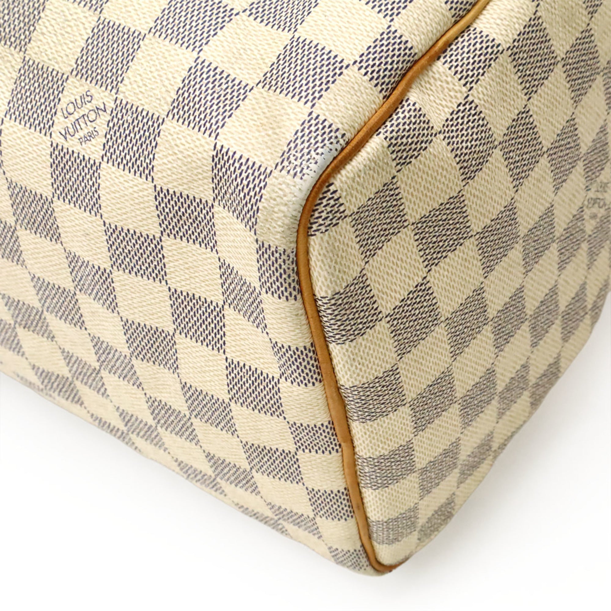 Louis Vuitton Ivory Damier Azur Canvas Pvc Coated Canvas Boston Bag Handbag (Pre-Owned)