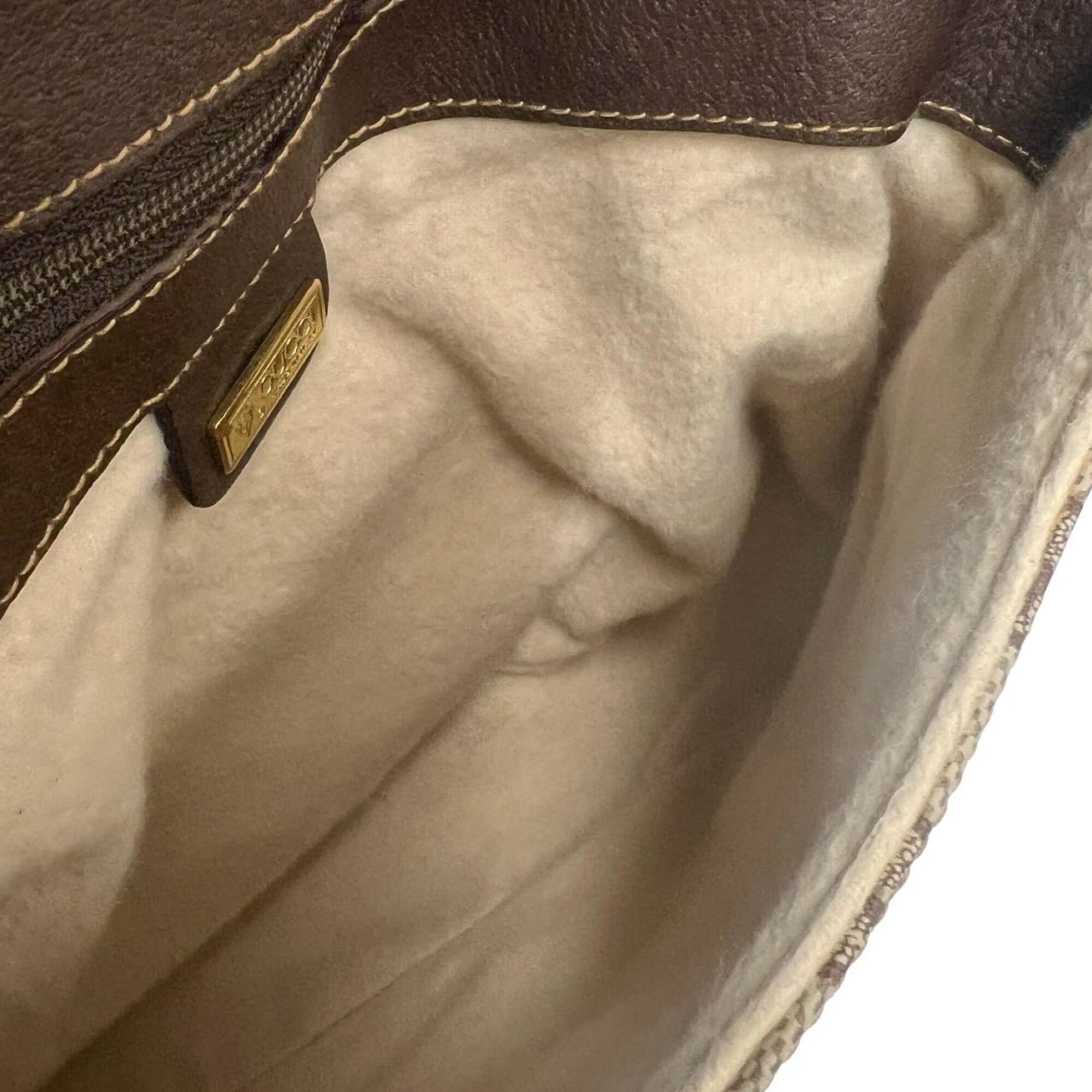 Gucci Brown Leather Pvc Pochette Shoulder Bag (Pre-Owned)