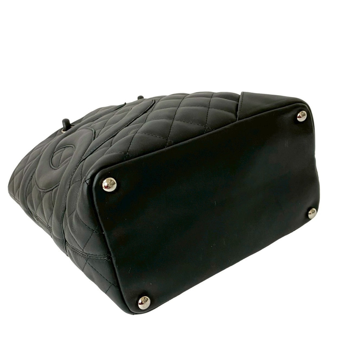 Chanel Black Leather Handbag Tote Bag (Pre-Owned)