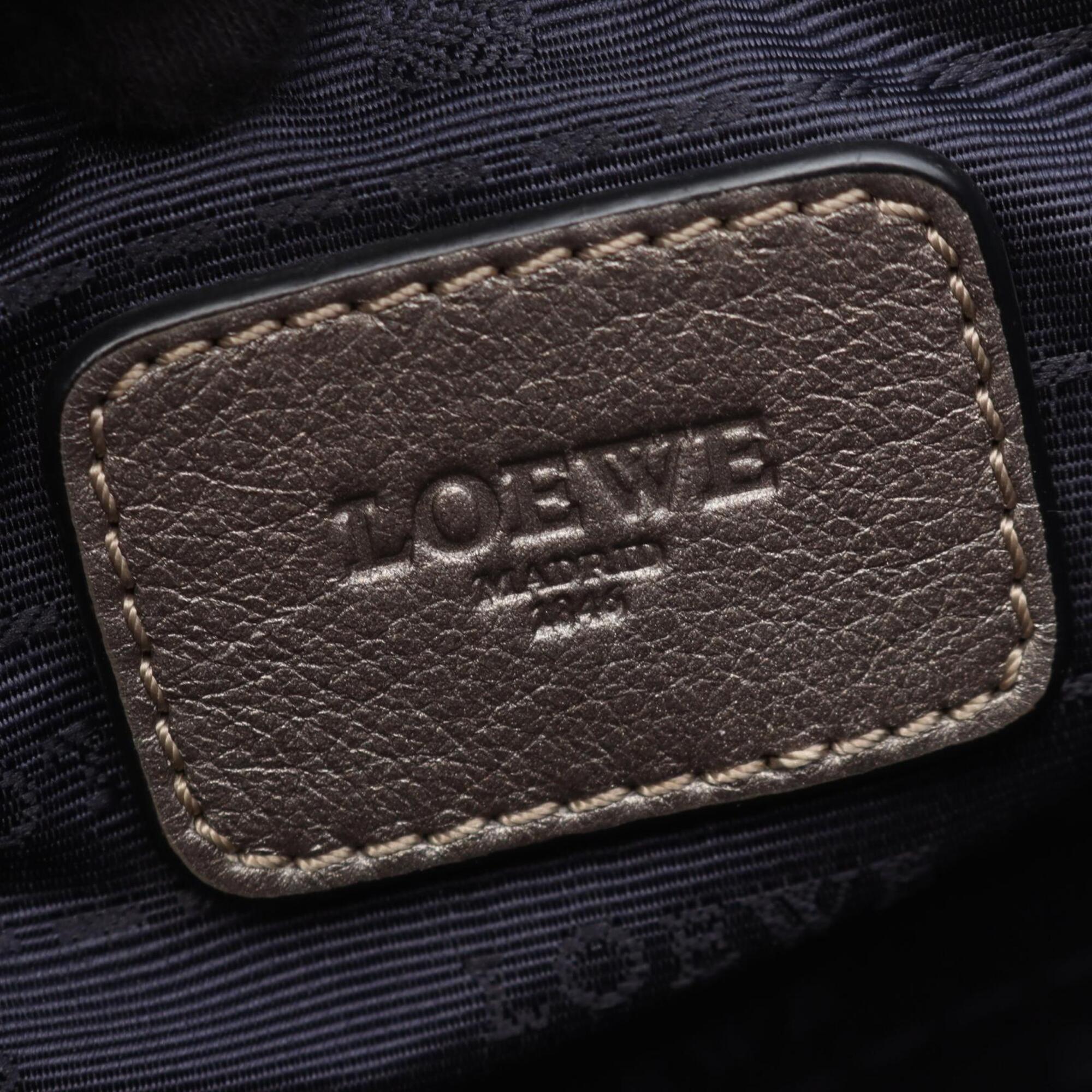 Loewe Gray Leather Handbag Tote Bag (Pre-Owned)
