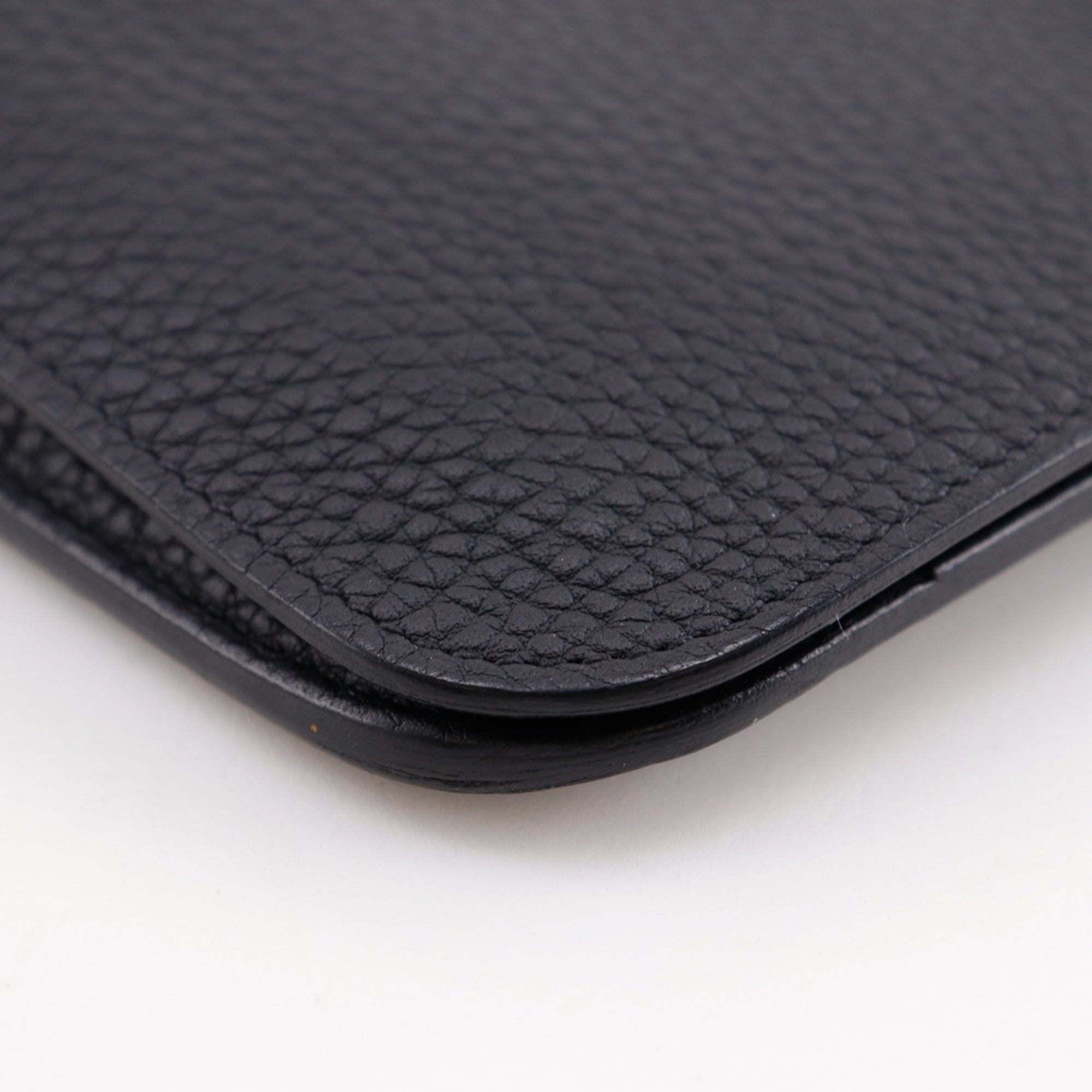 Hermes Dogon Duo Black Togo Leather Long Wallet (Bi-Fold) (Pre-Owned)