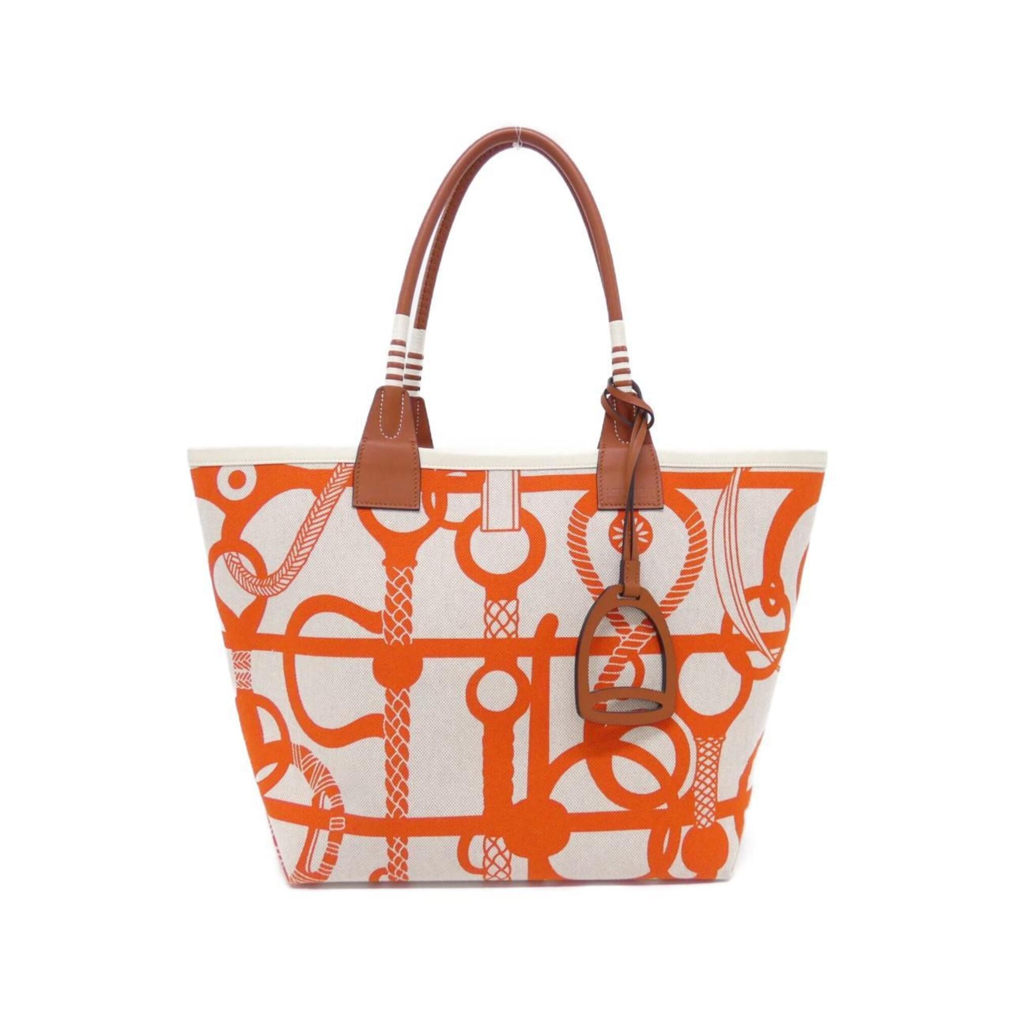 Hermes Beige Ecru Orange Swift Leather Handbag (Pre-Owned)