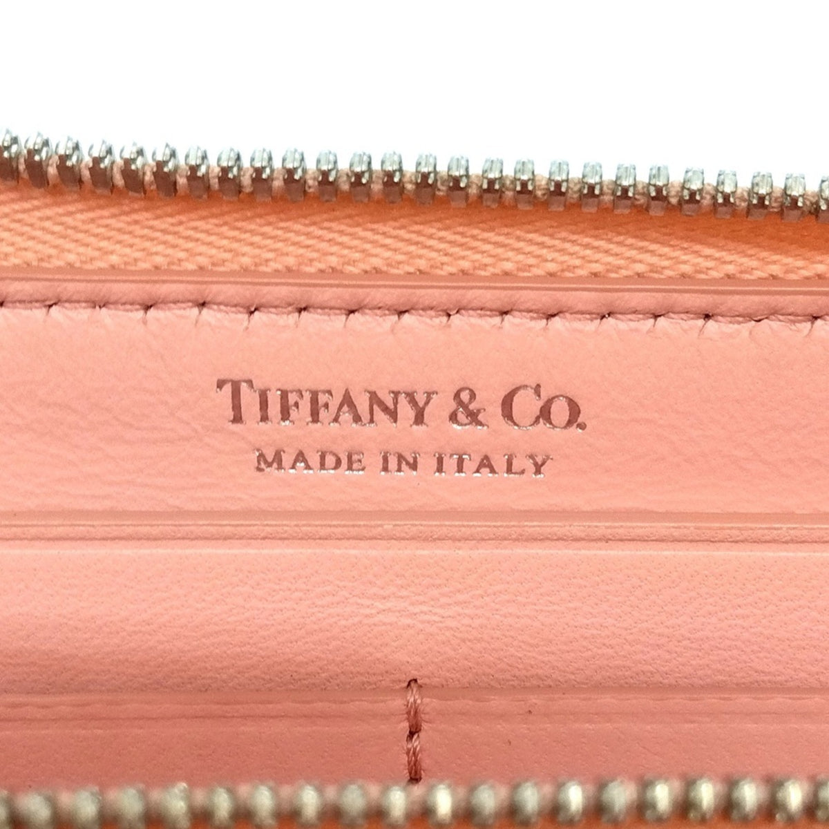 Tiffany Pink Leather Long Wallet (Bi-Fold) (Pre-Owned)