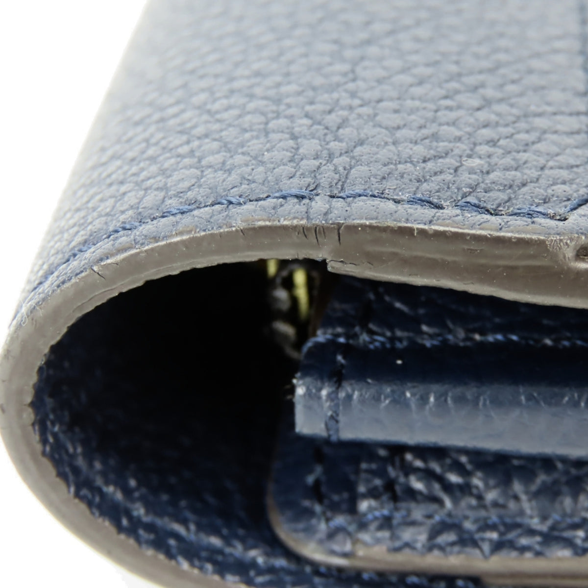 Louis Vuitton Brown Monogram Navy Blue Monogram Leather Long Wallet (Bi-Fold) (Pre-Owned)