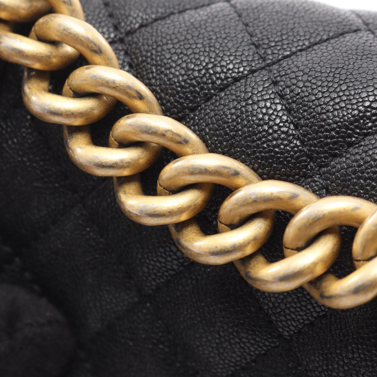 Chanel Boy Chanel Black Grained Calfskin Shoulder Bag (Pre-Owned)