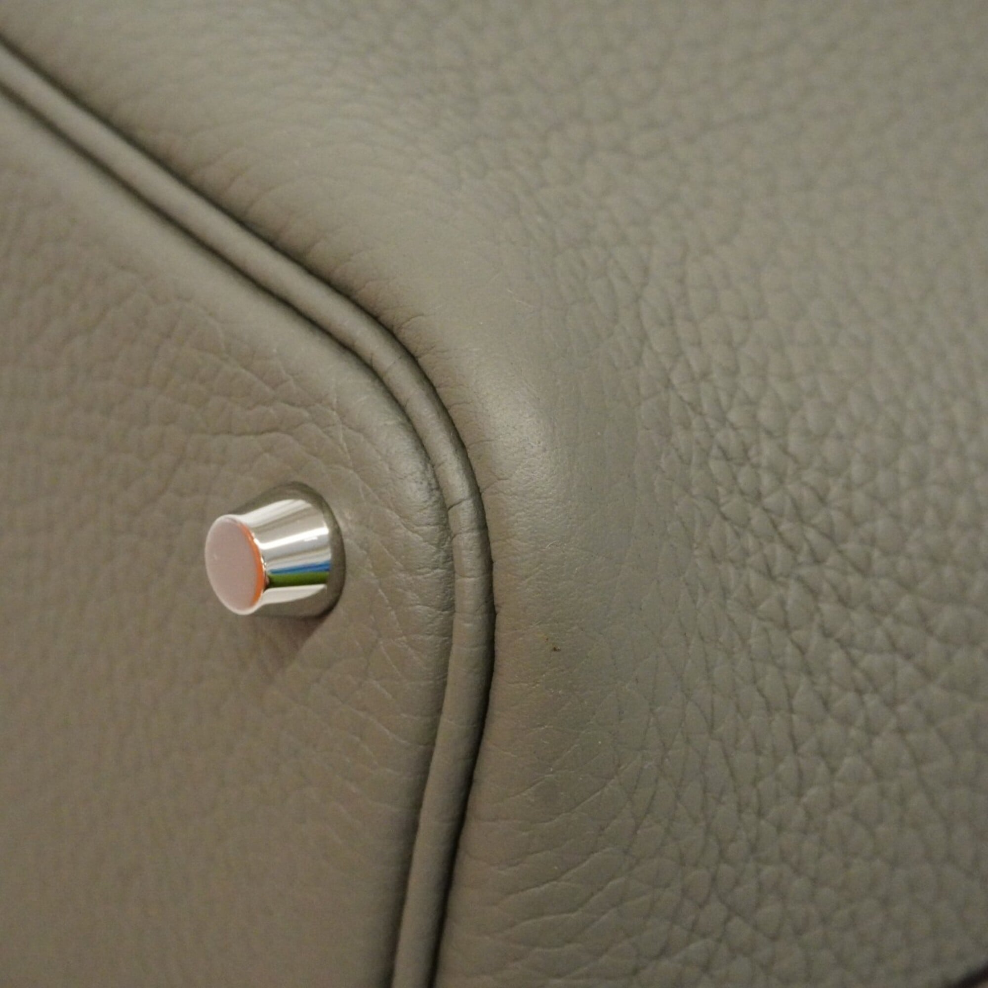 Hermes Gray Taurillon Clemence Leather Handbag (Pre-Owned)