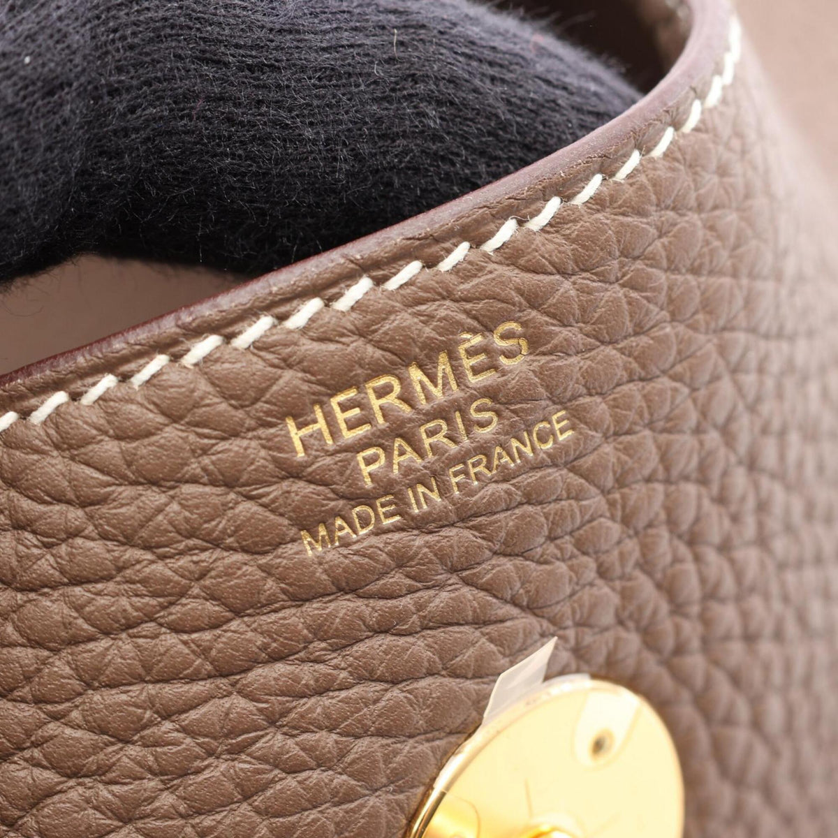 Hermes Gray Taurillon Clemence Leather Handbag Shoulder Bag (Pre-Owned)