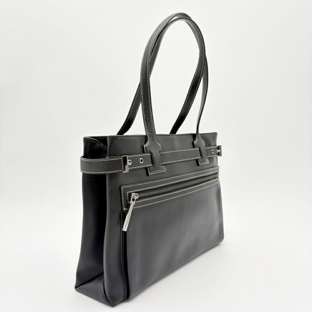 Gucci Black Leather Tote Bag (Pre-Owned)