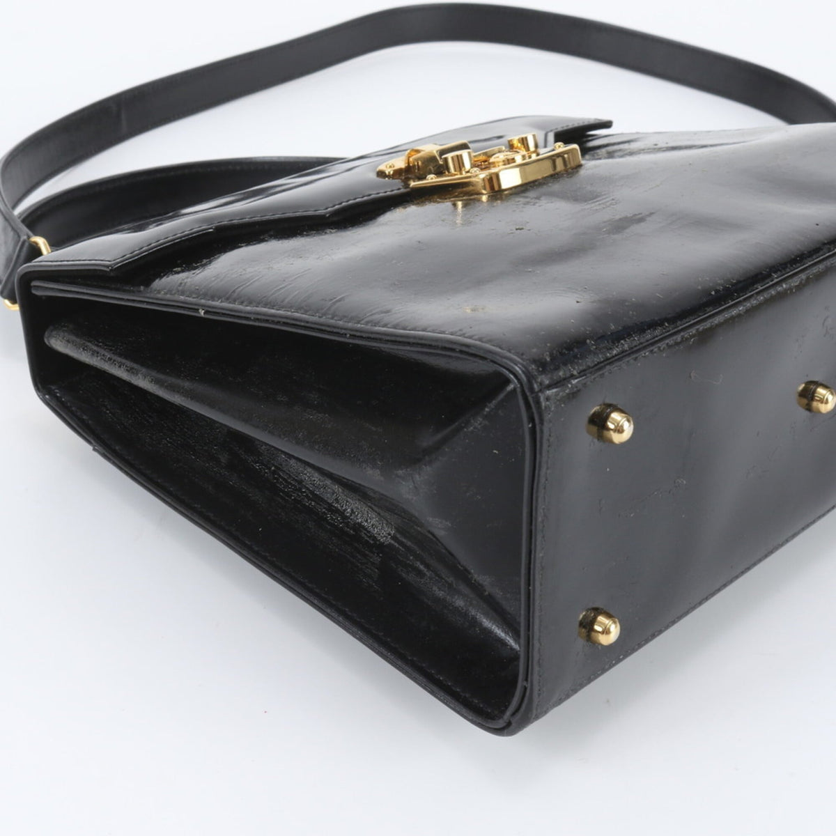 Gucci Black Leather Handbag Shoulder Bag Tote Bag (Pre-Owned)