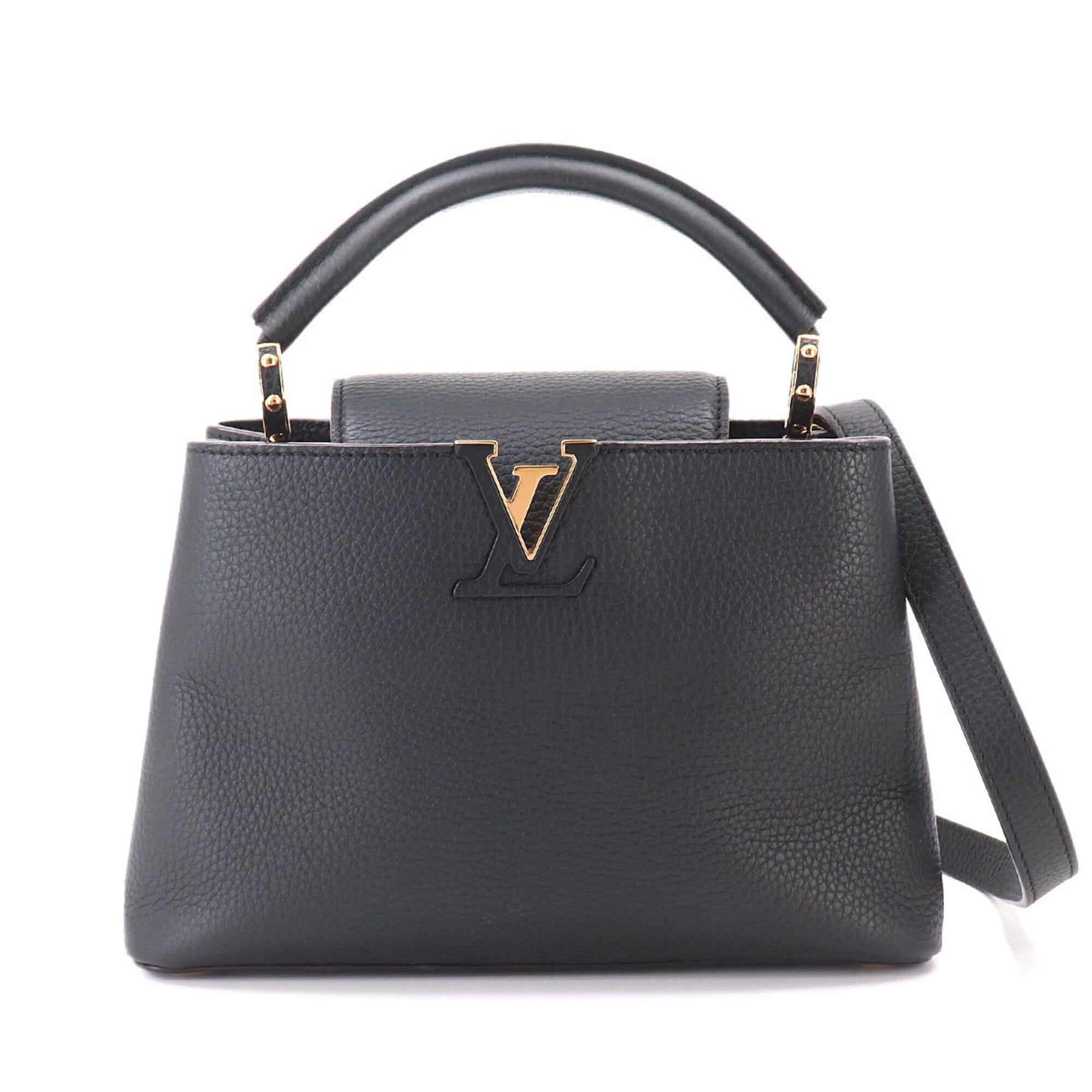 Louis Vuitton Black Leather Handbag (Pre-Owned)