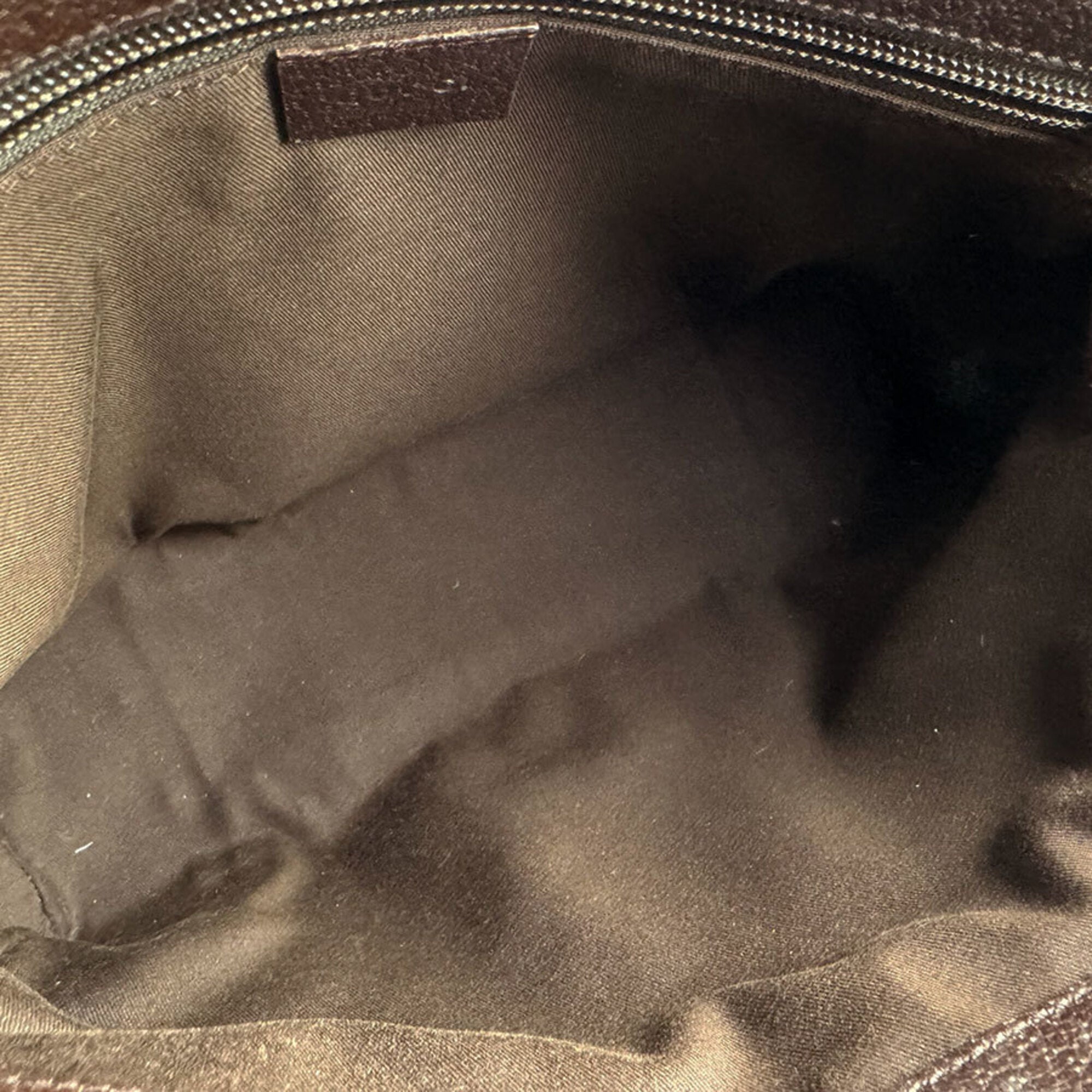 Gucci Brown Gg Canvas Leather Shoulder Bag (Pre-Owned)