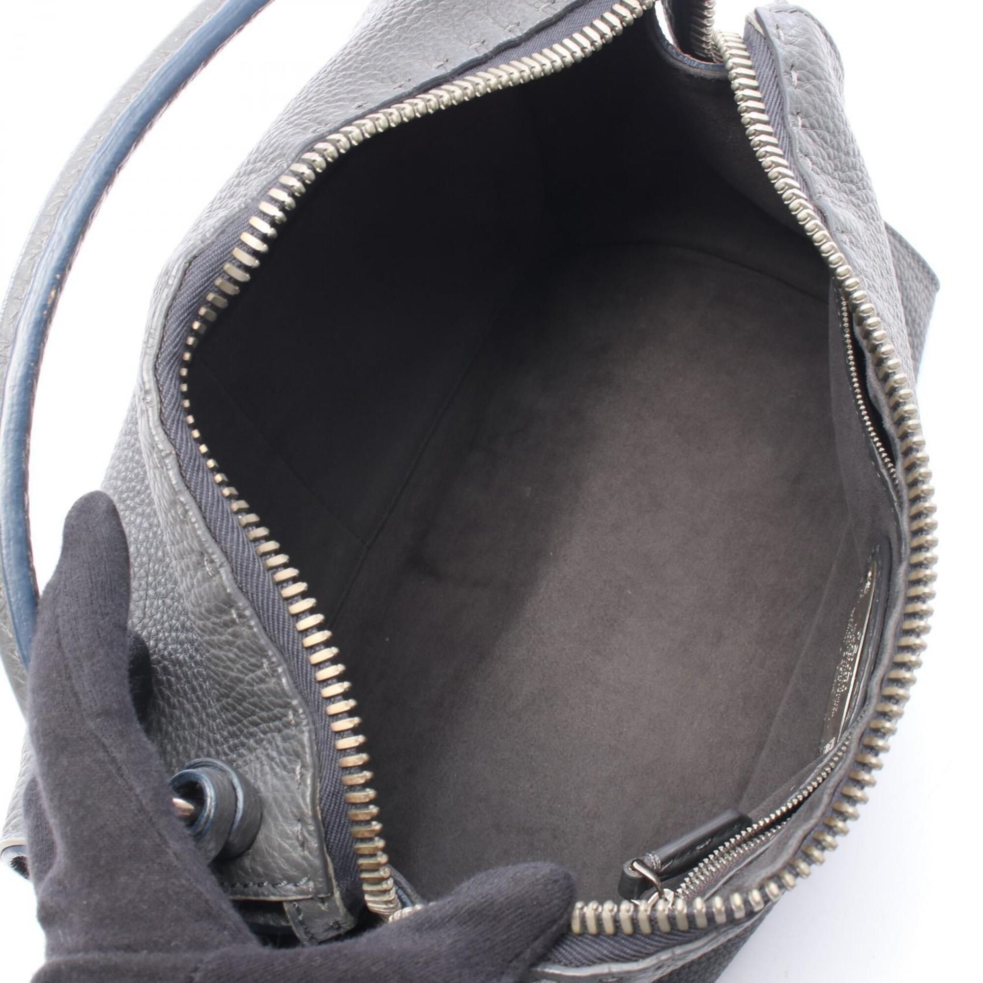 Fendi Selleria Gray Leather Handbag (Pre-Owned)