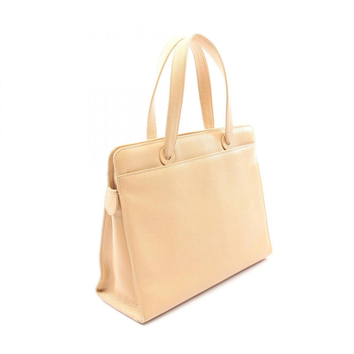 Chanel Beige Grained Calfskin Handbag (Pre-Owned)
