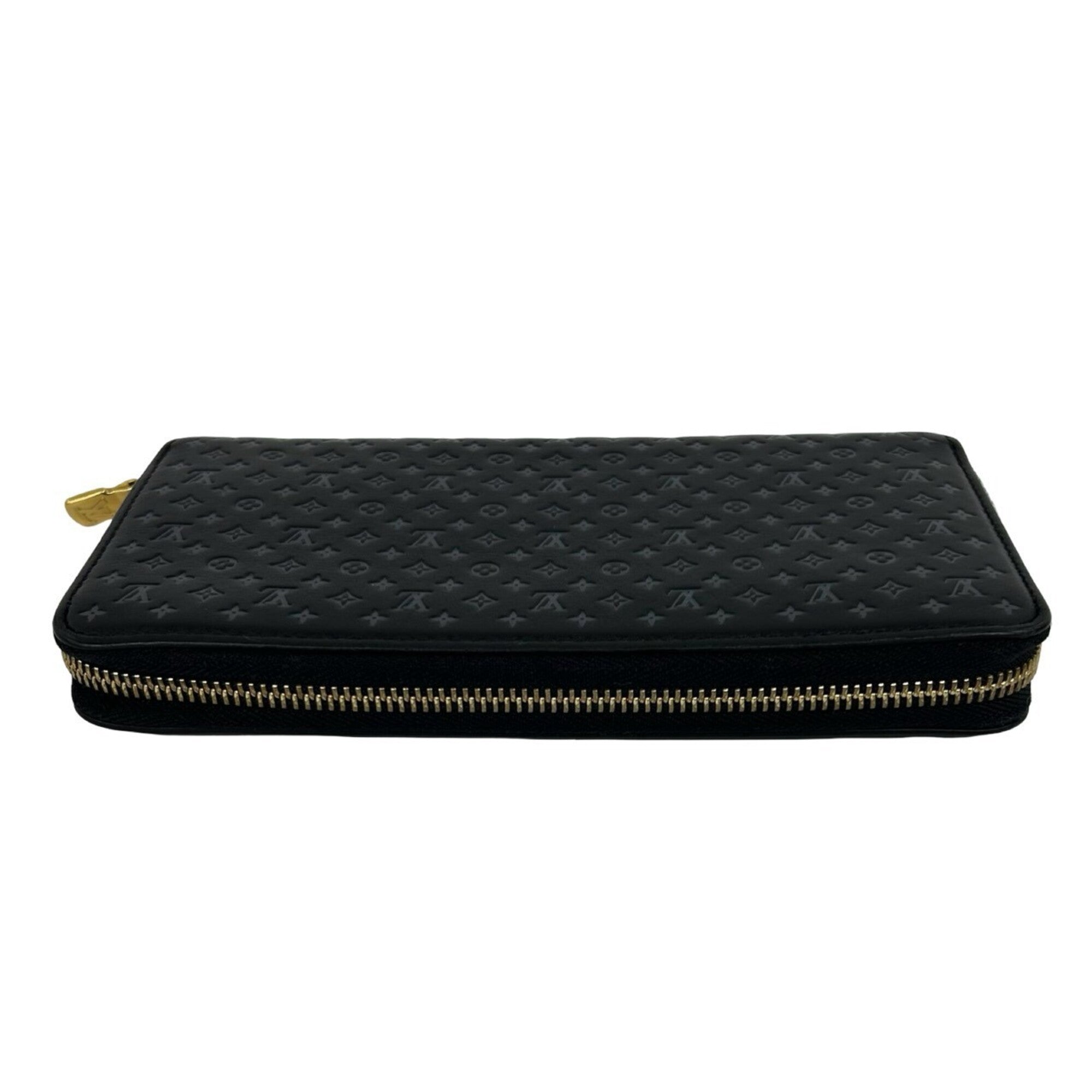 Louis Vuitton Black Leather Long Wallet (Bi-Fold) (Pre-Owned)