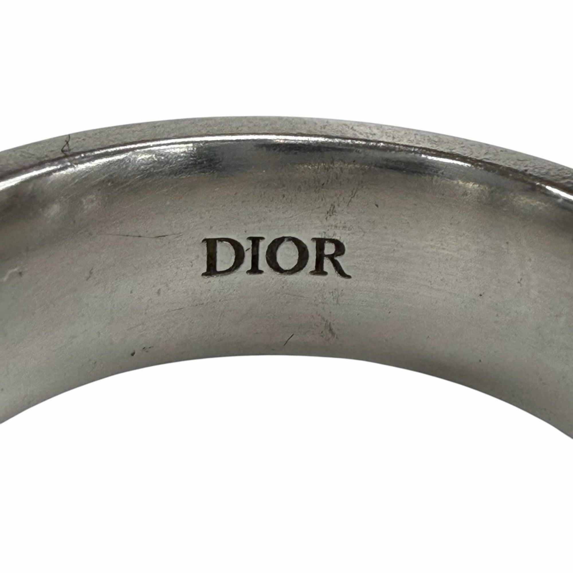 Dior Homme Silver Black Silver 925 Band Ring (Pre-Owned)