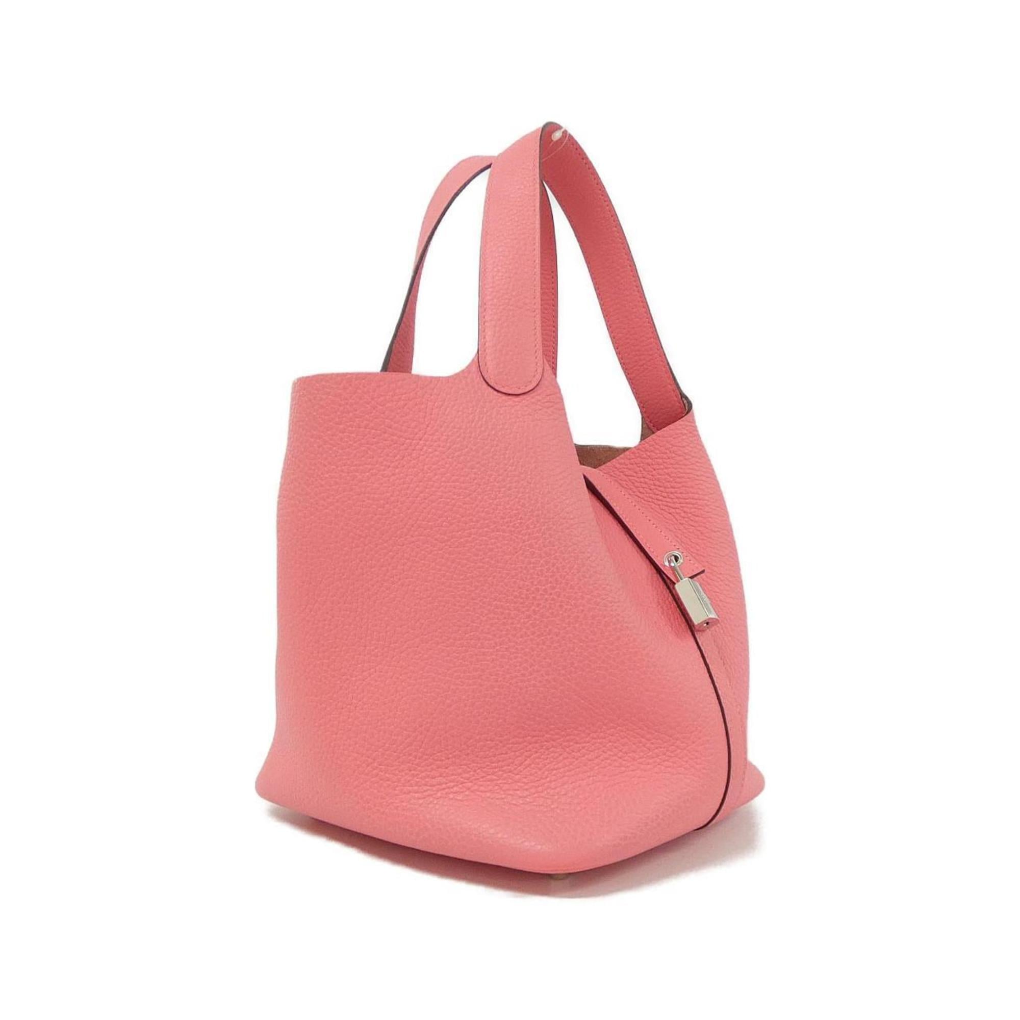 Hermes Rose Azalee Taurillon Clemence Leather Handbag (Pre-Owned)