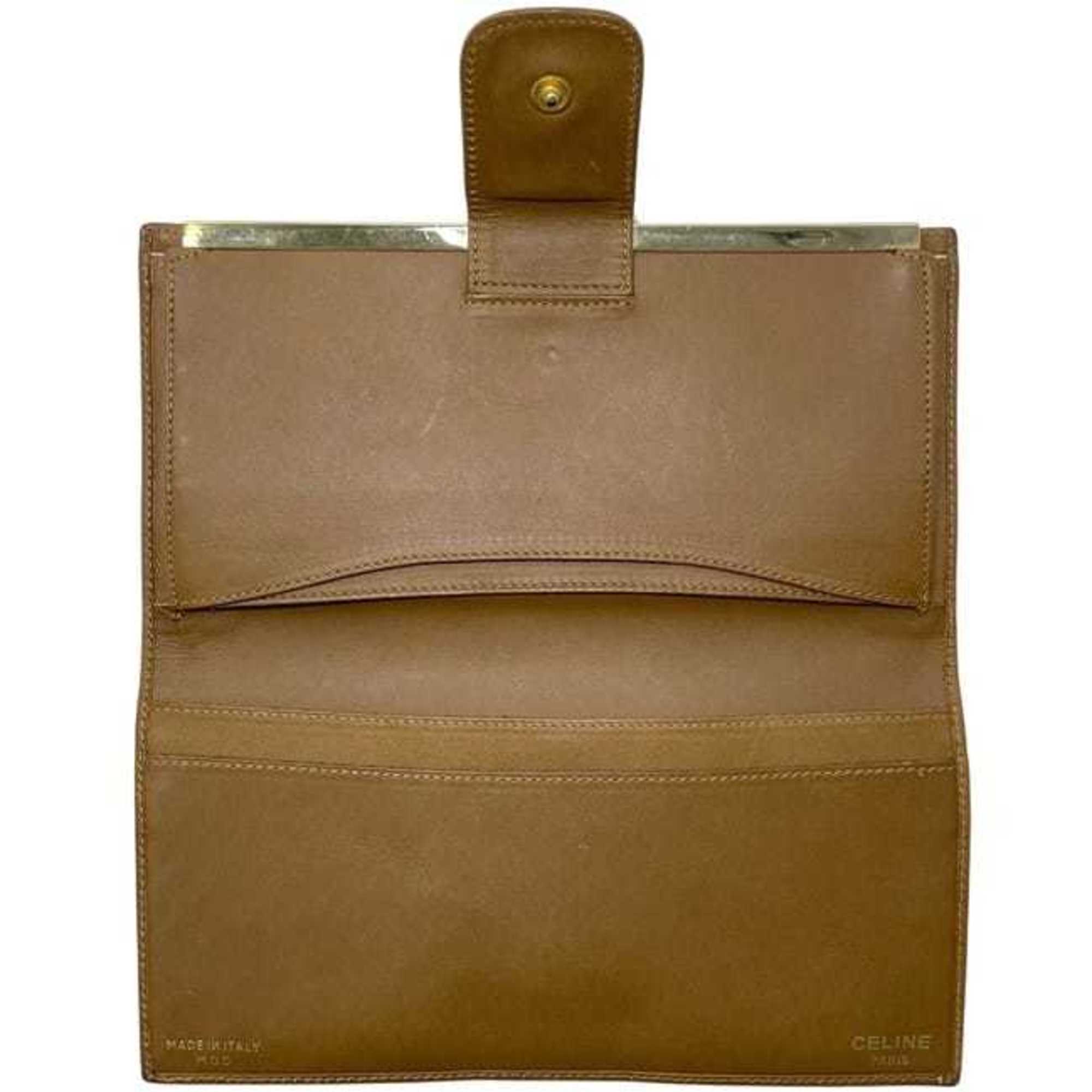 Celine Brown Pvc Leather Long Wallet (Bi-Fold) (Pre-Owned)