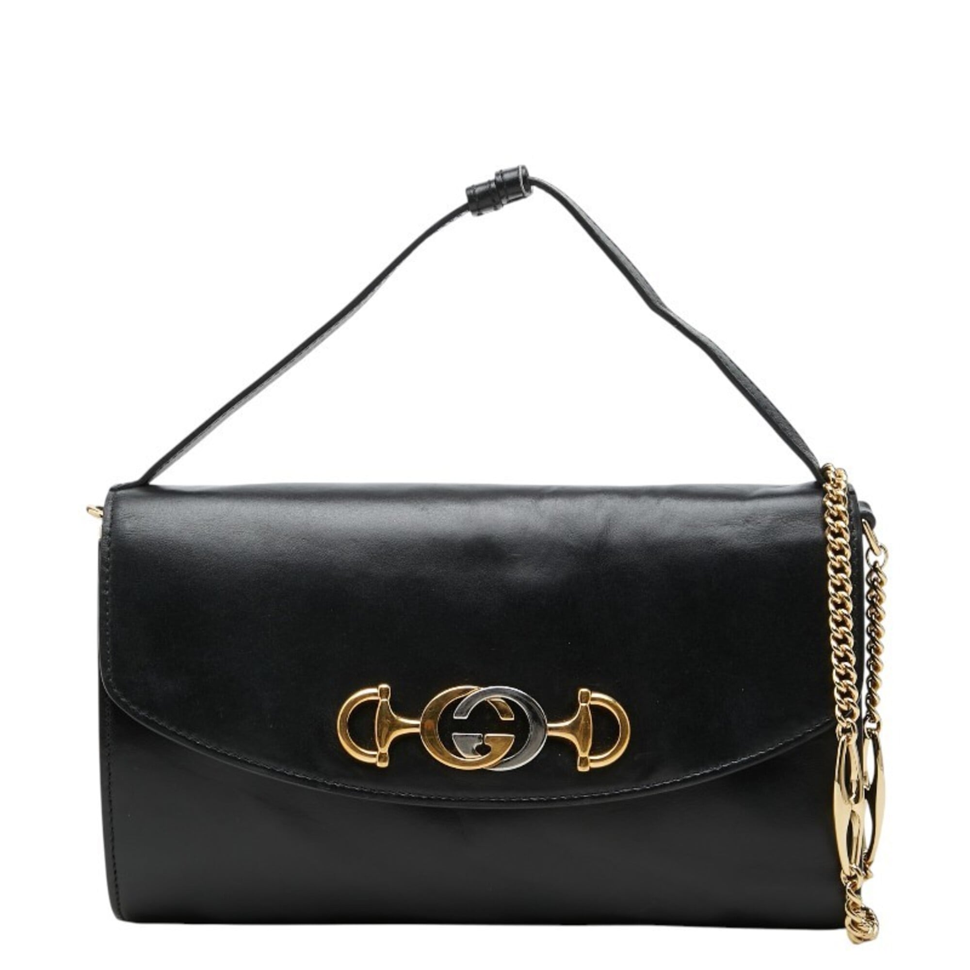Gucci Black Leather Handbag Shoulder Bag (Pre-Owned)