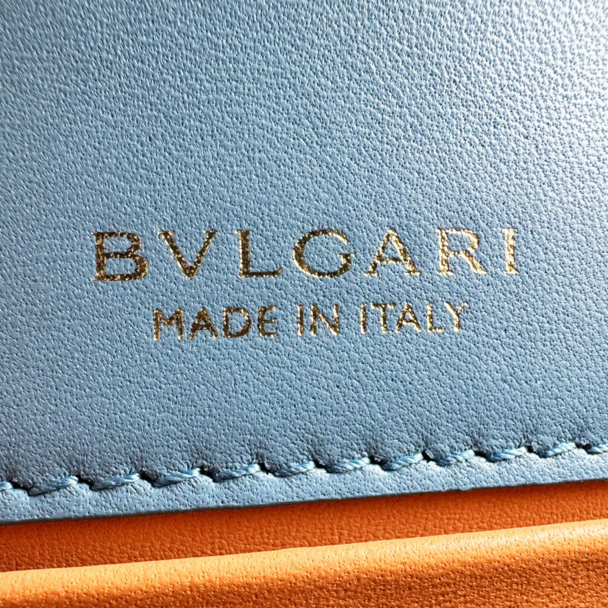 Bvlgari Blue Leather Handbag Shoulder Bag (Pre-Owned)