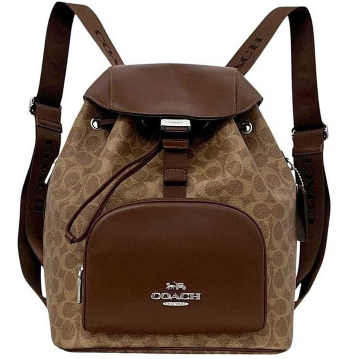 Coach Beige Brown Pvc Leather Backpack (Pre-Owned)