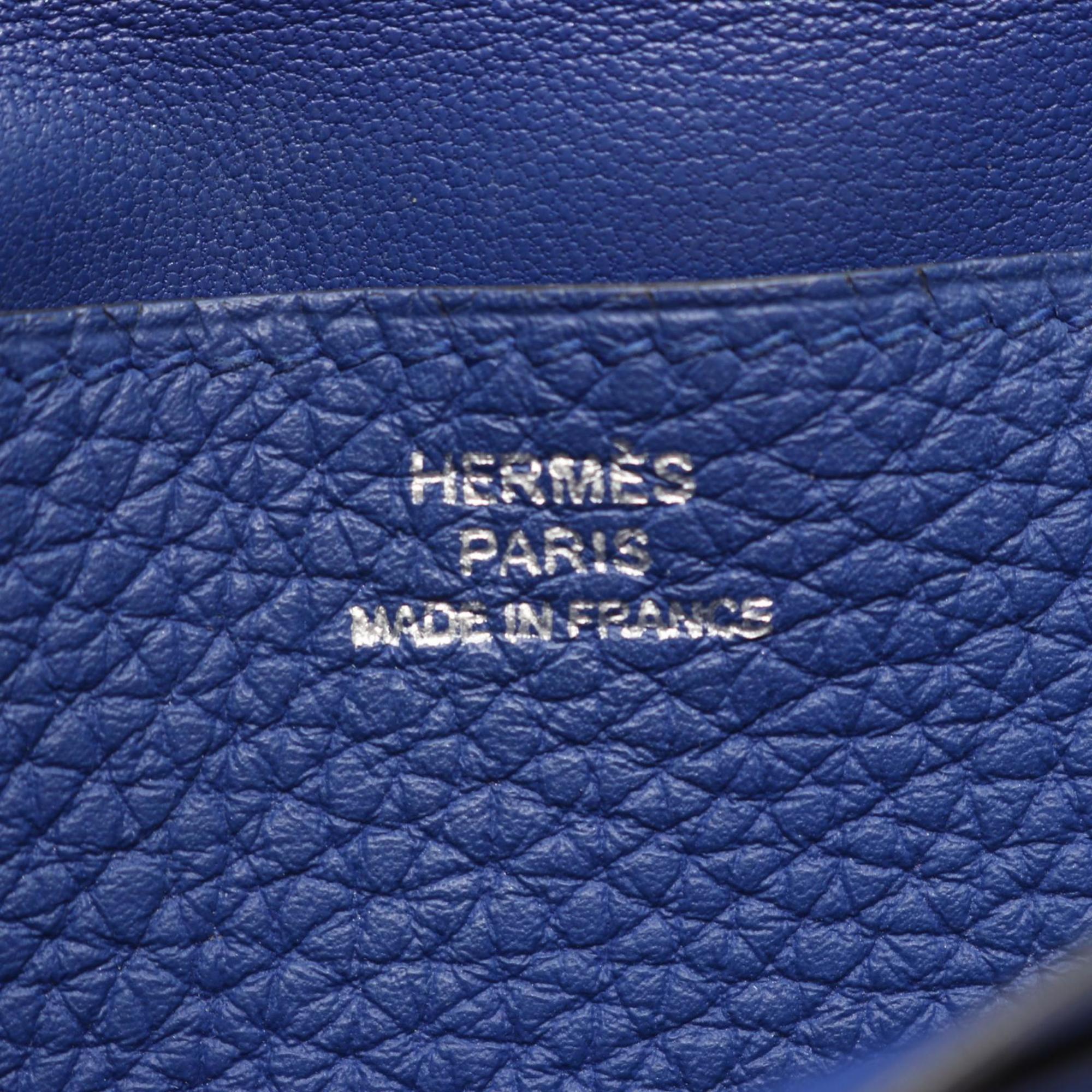 Hermes Blue Blue Electric Togo Leather Long Wallet (Bi-Fold) (Pre-Owned)