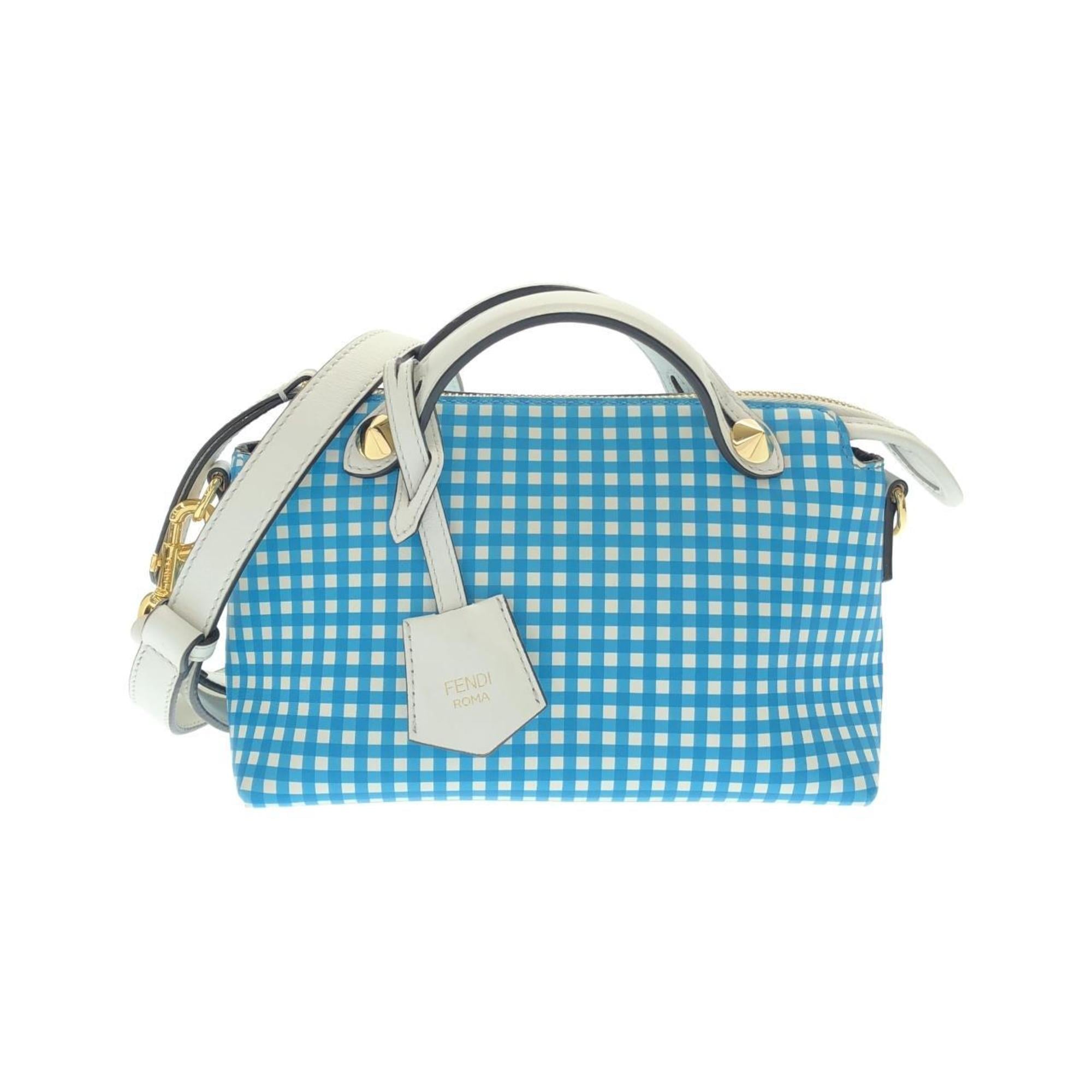 Fendi Blue White Leather Handbag (Pre-Owned)