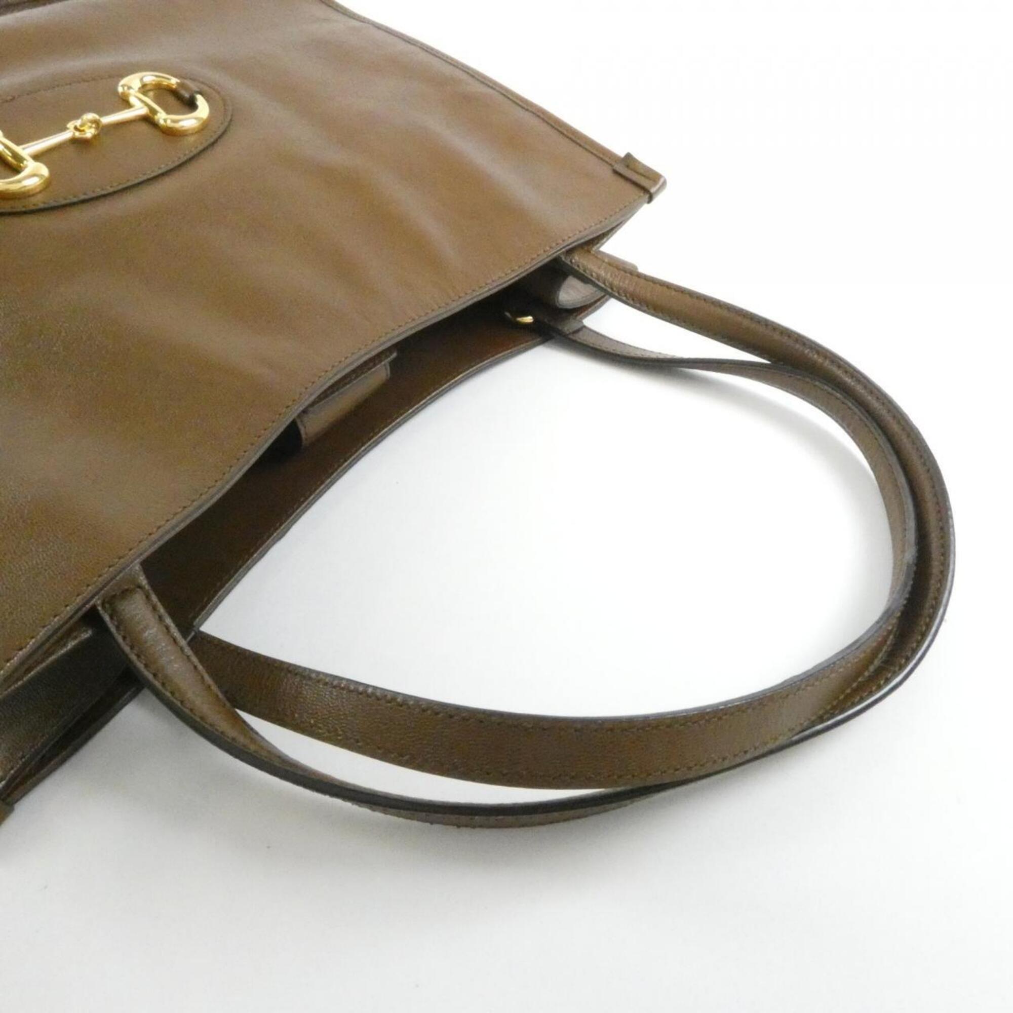 Gucci Horsebit Brown Leather Handbag (Pre-Owned)