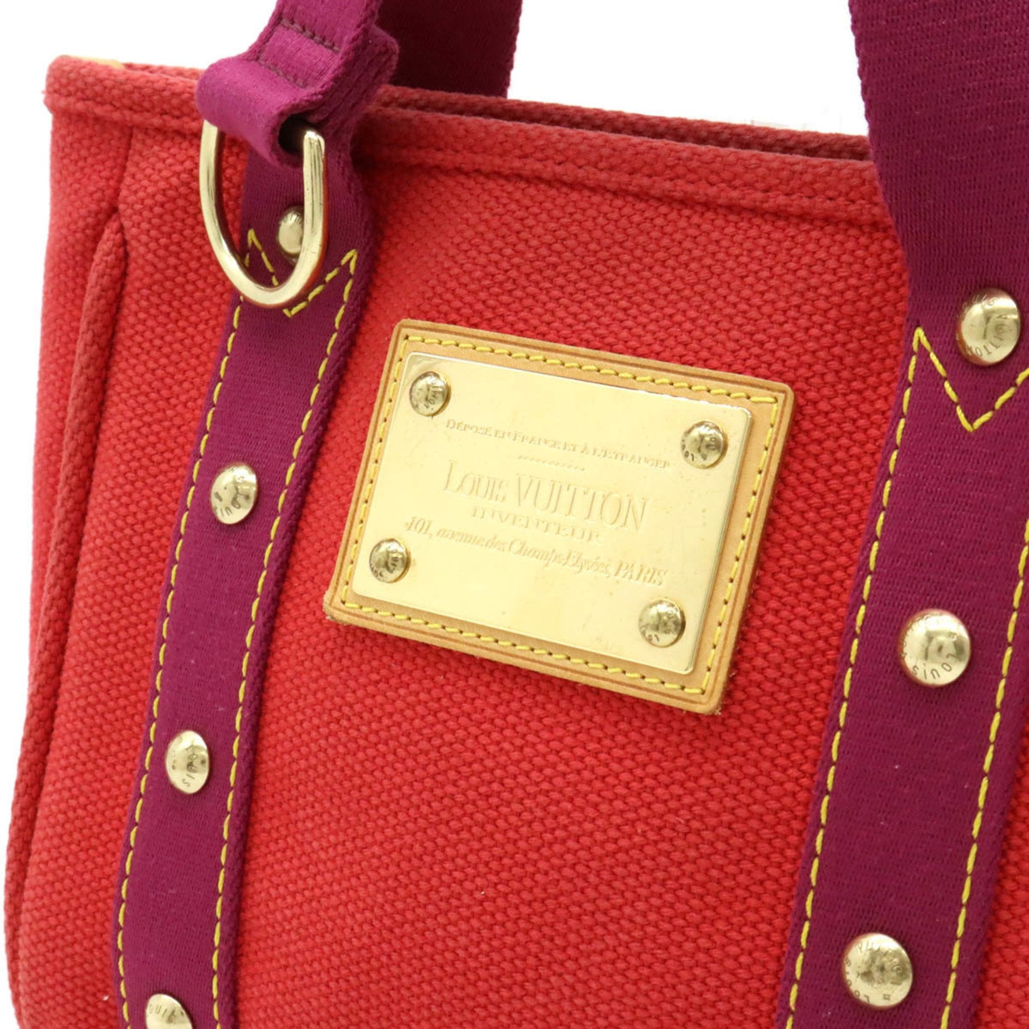Louis Vuitton Rouge Canvas Handbag Tote Bag (Pre-Owned)