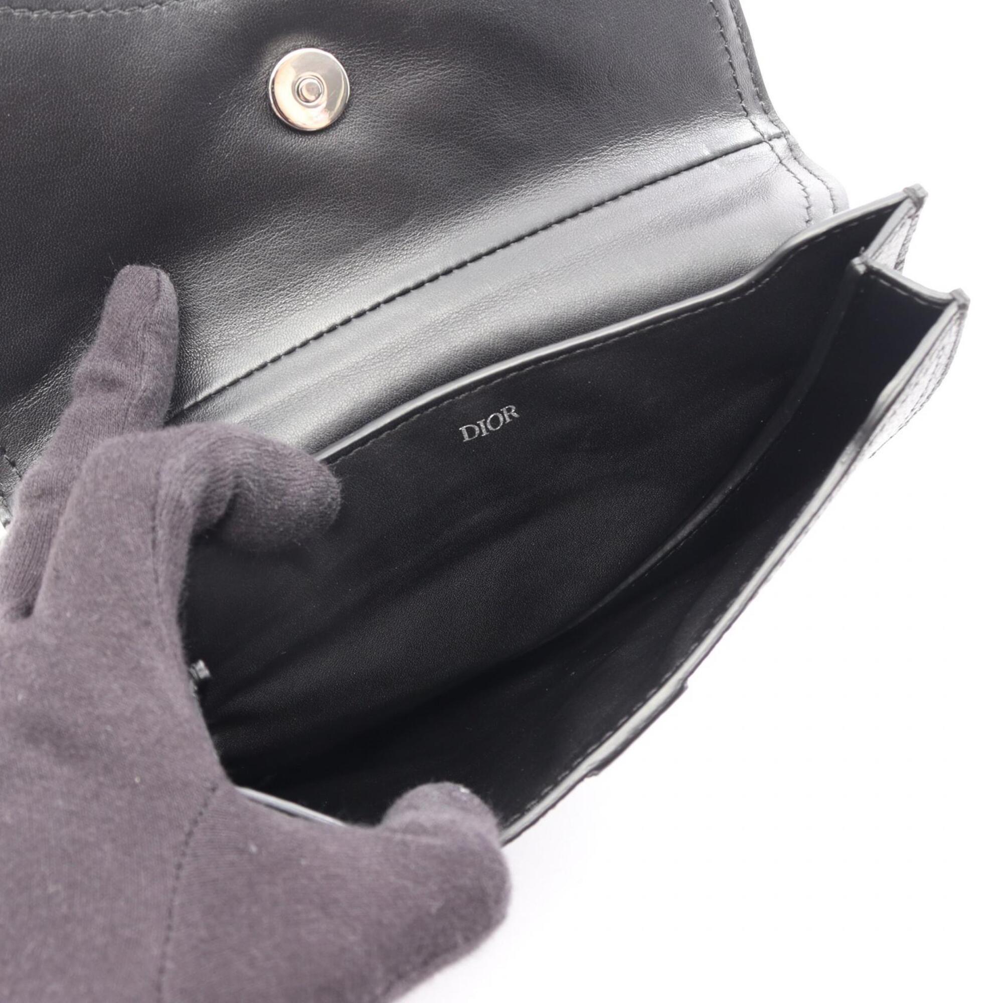 Christian Dior Black Leather Fanny Pack Handbag Saddle Bag (Pre-Owned)
