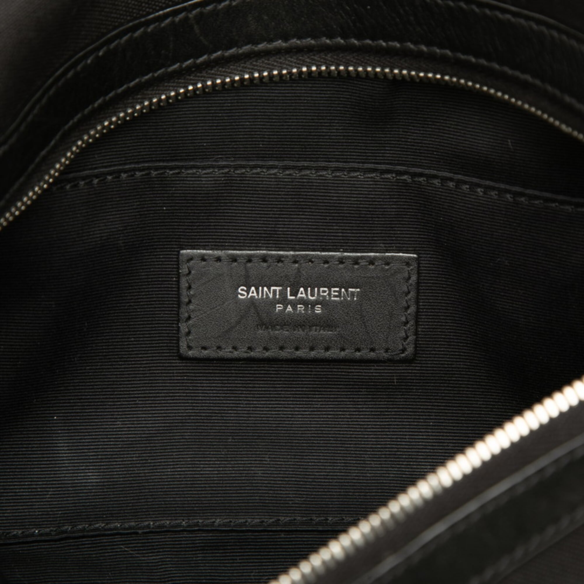 Saint Laurent Black Canvas Leather Sling Bag (Pre-Owned)