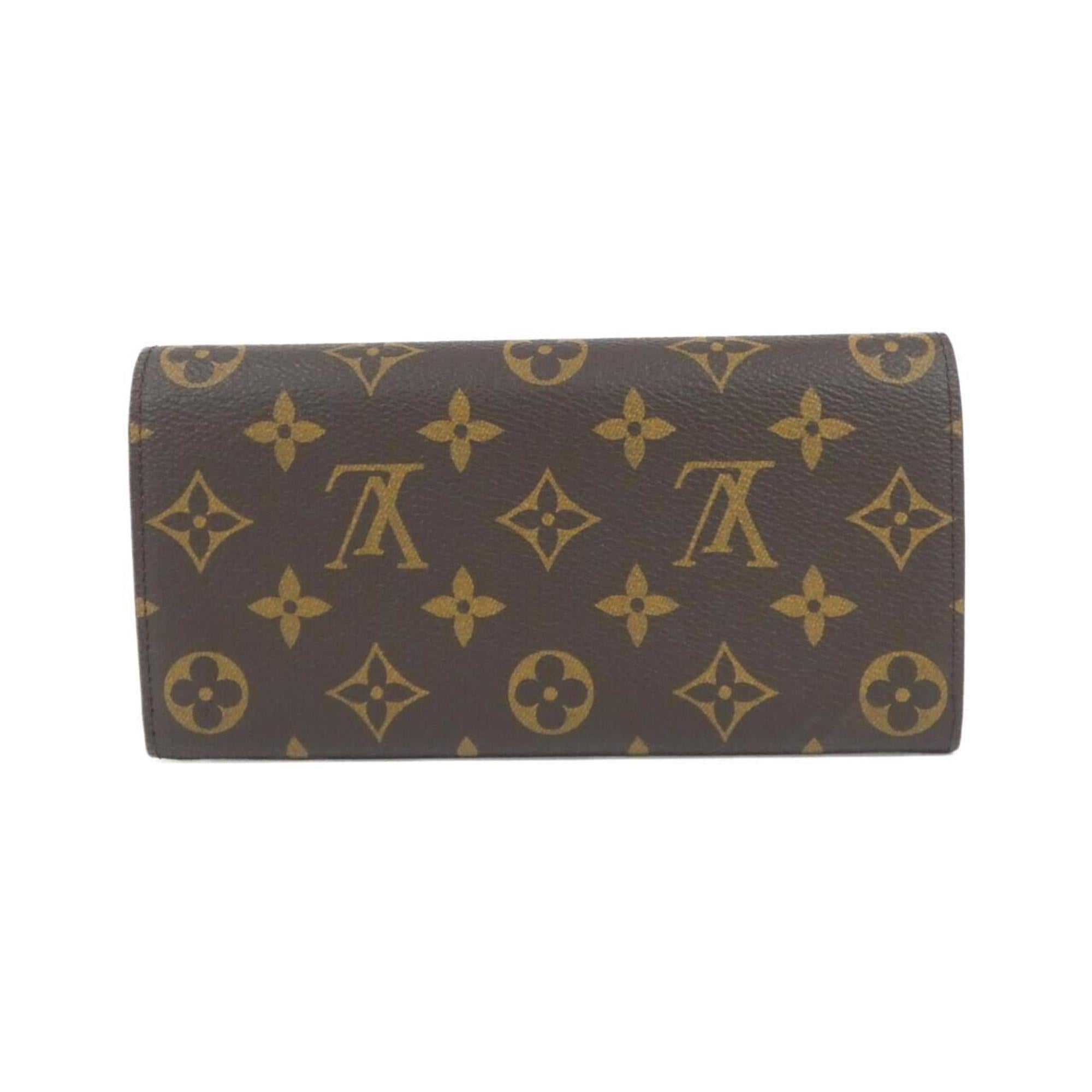 Louis Vuitton Fuchsia Marron Coated Canvas Long Wallet (Bi-Fold) (Pre-Owned)