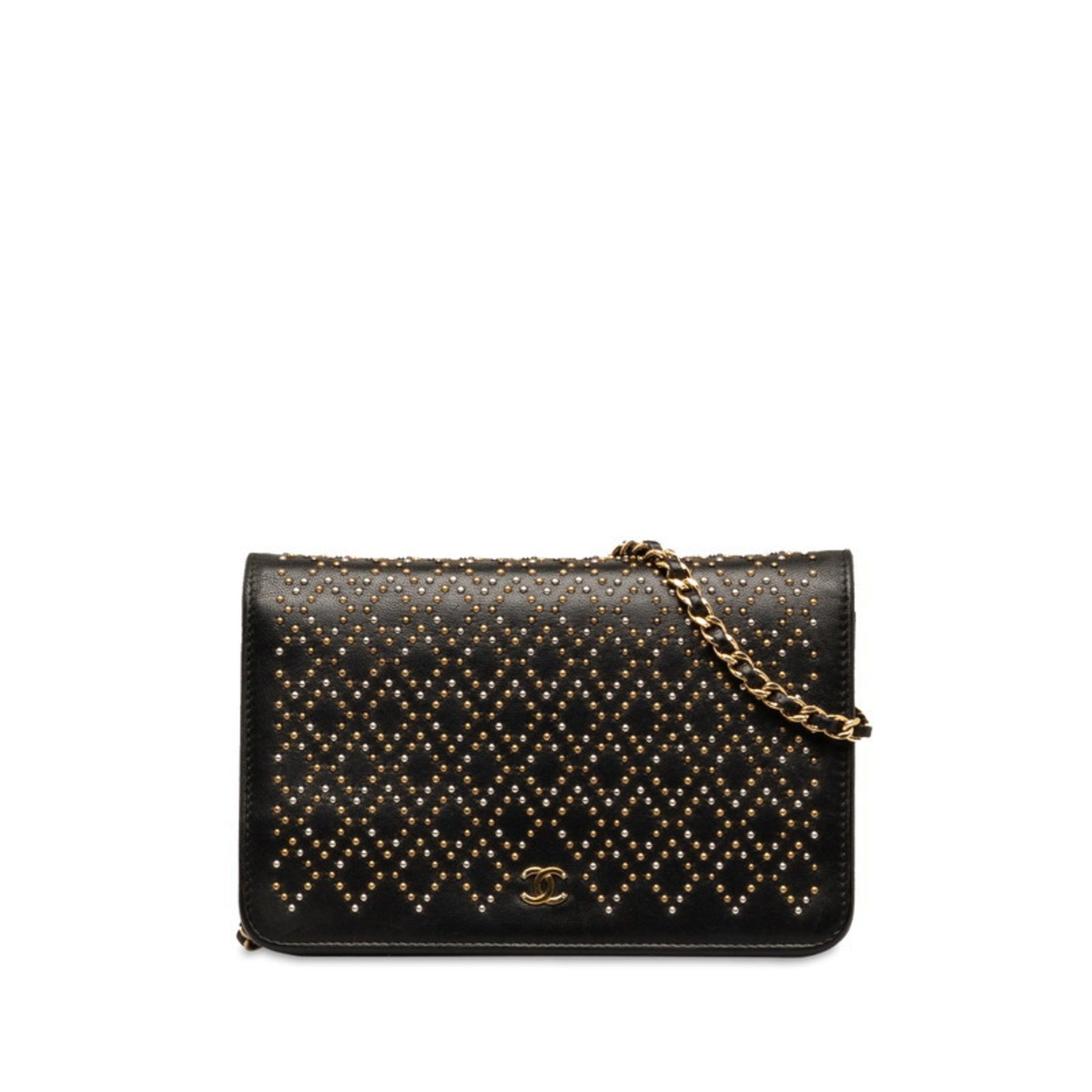 Chanel Black Suede Chain/Shoulder Wallet (Pre-Owned)