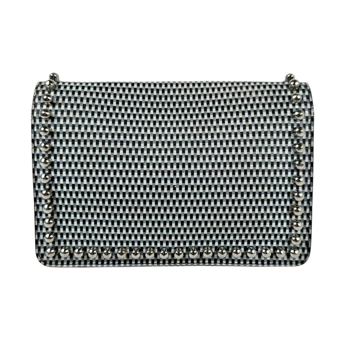 Fendi Black Blue Gray White Leather Shoulder Bag (Pre-Owned)