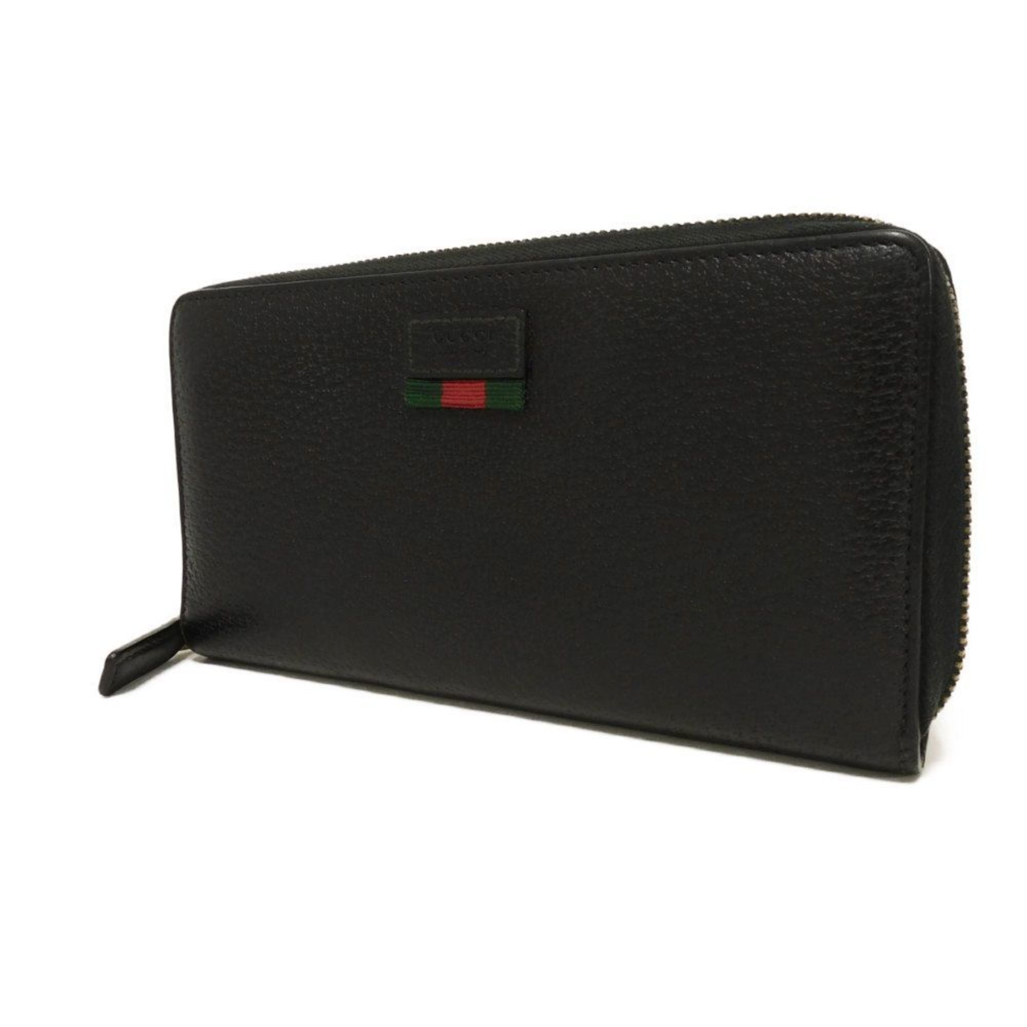 Gucci Black Leather Long Wallet (Bi-Fold) (Pre-Owned)