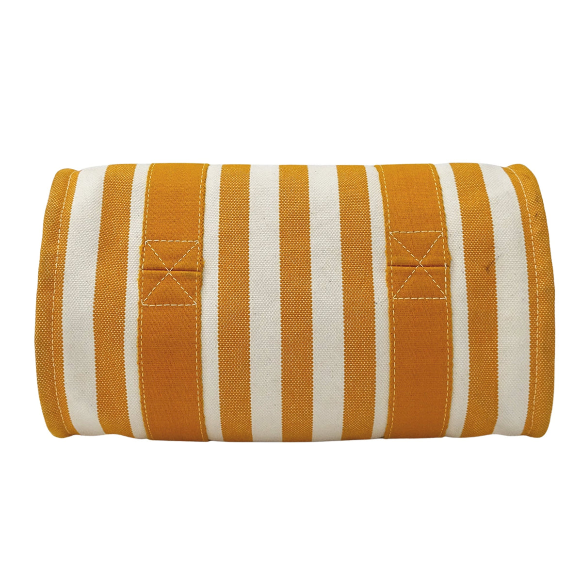Hermes Orange White Canvas Handbag Pouch Tote Bag (Pre-Owned)