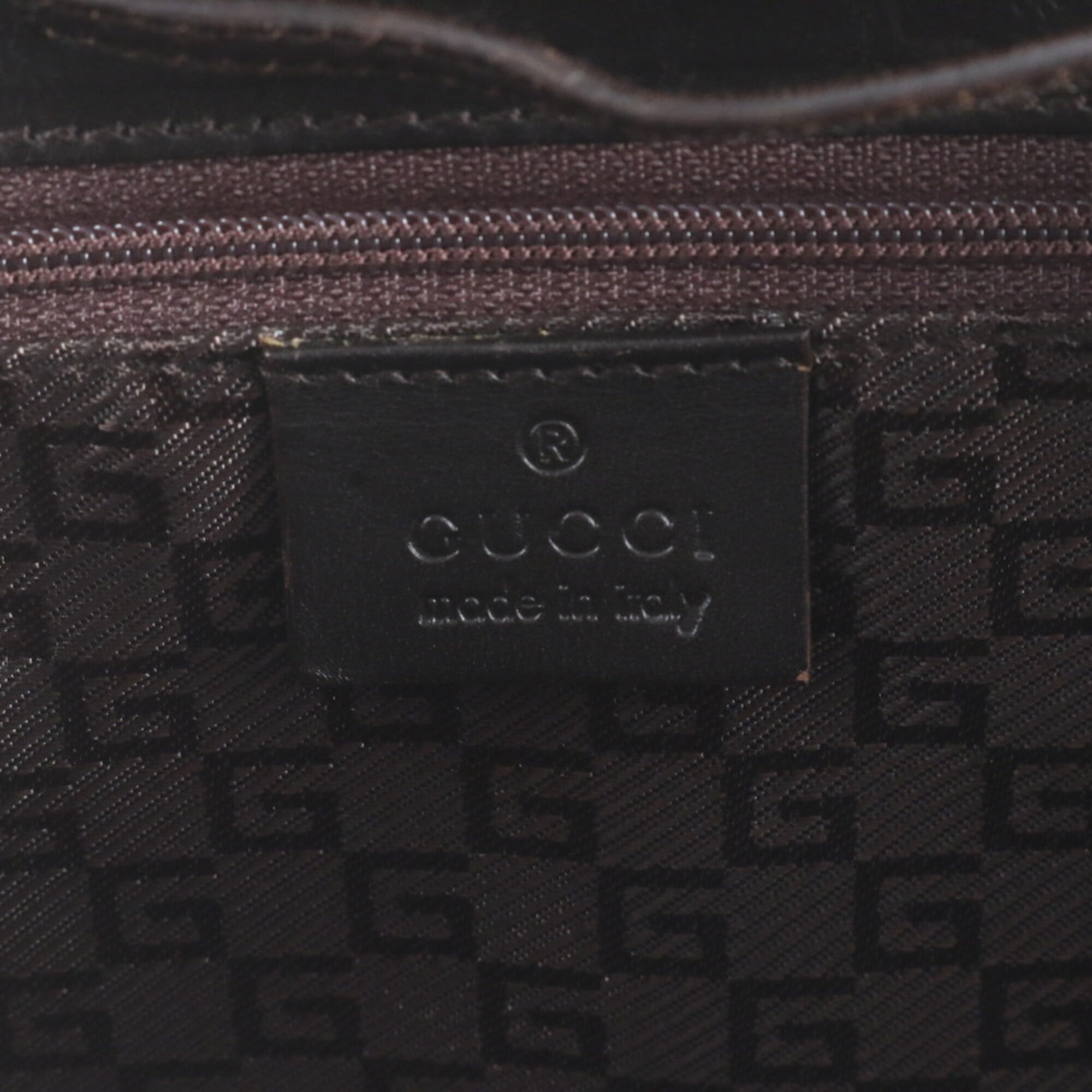 Gucci Brown Green Leather Handbag Shoulder Bag Tote Bag (Pre-Owned)